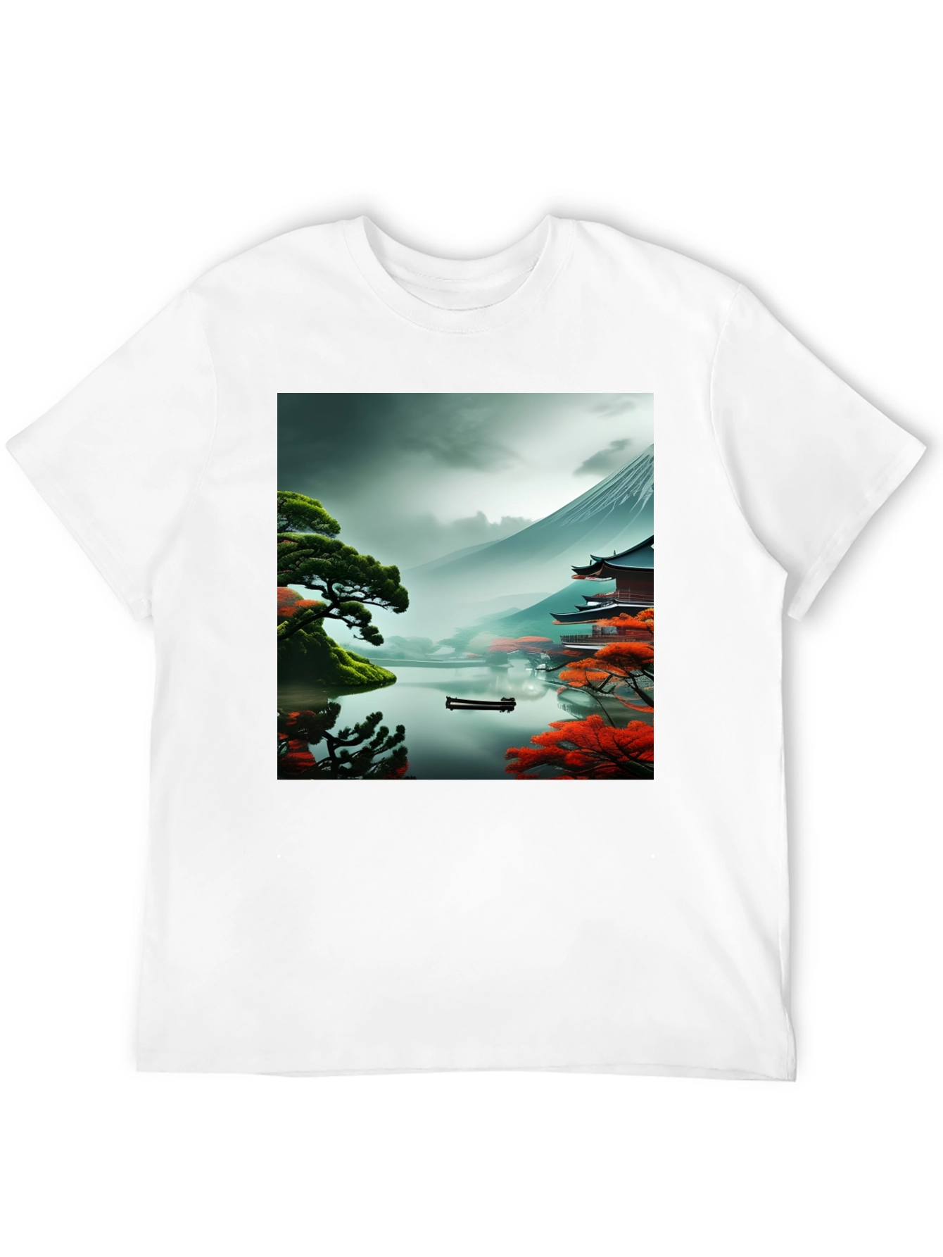 Scenic Mountain Lake Graphic T-Shirt