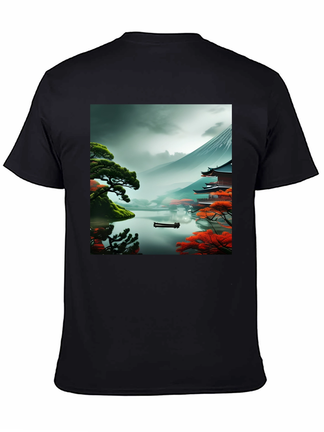 Scenic Mountain Lake Graphic T-Shirt
