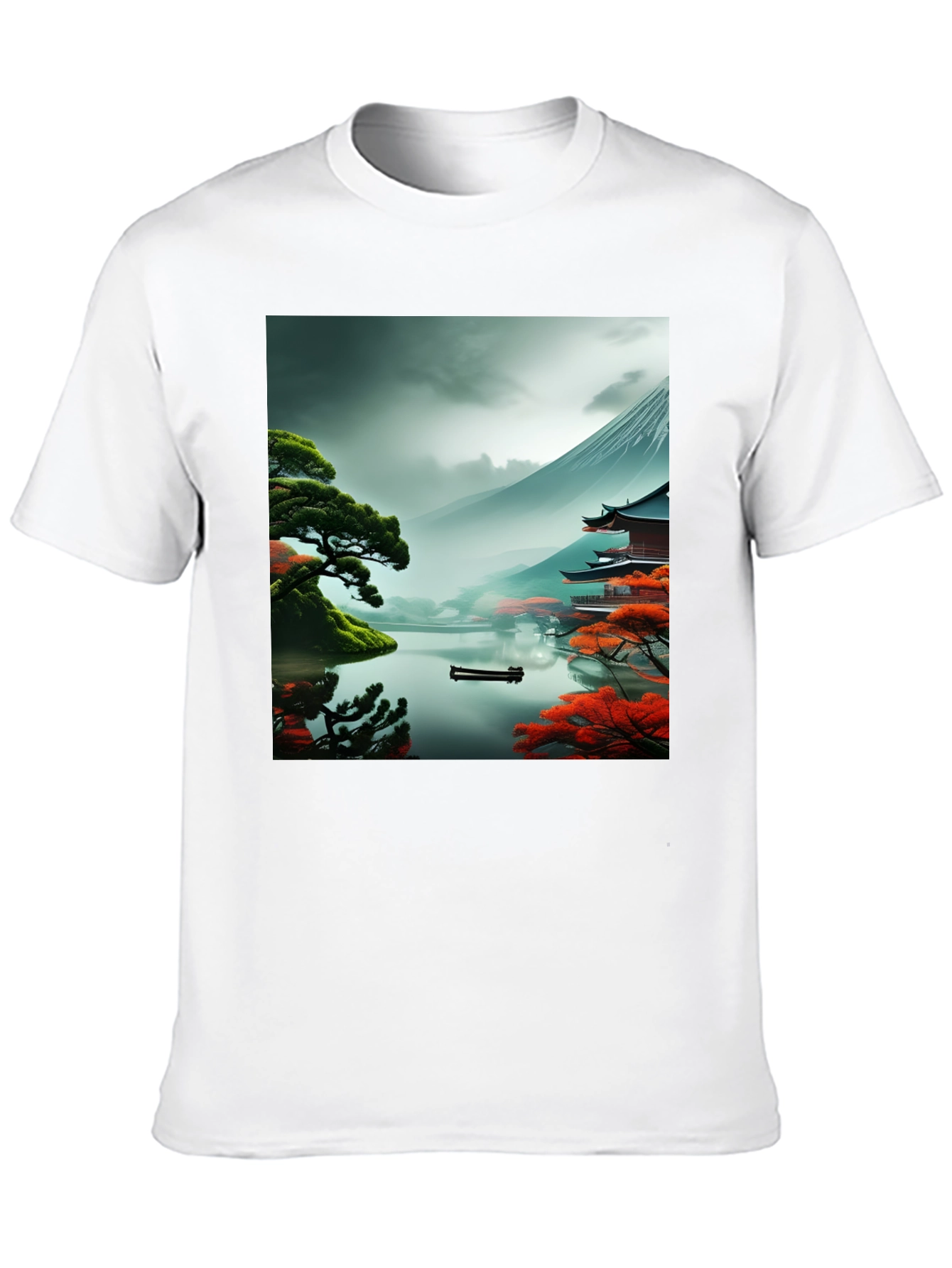 Scenic Mountain Lake Graphic T-Shirt