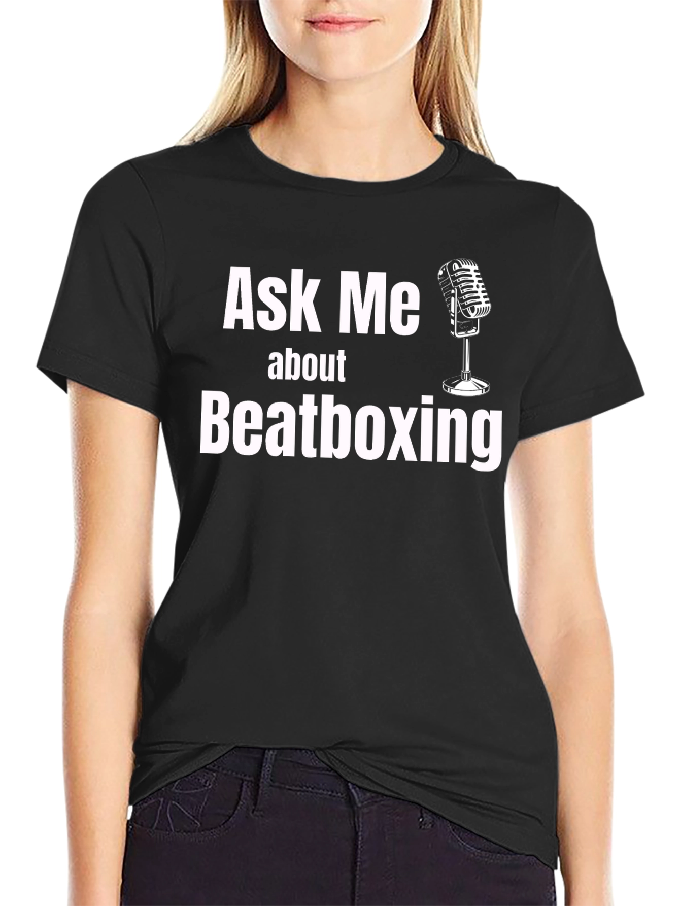 Ask Me About Beatboxing Black T-Shirt