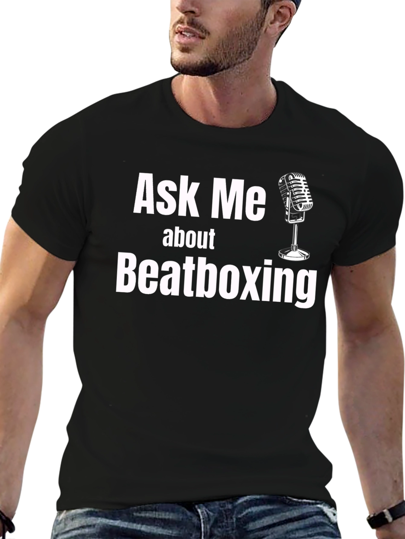 Ask Me About Beatboxing Black T-Shirt