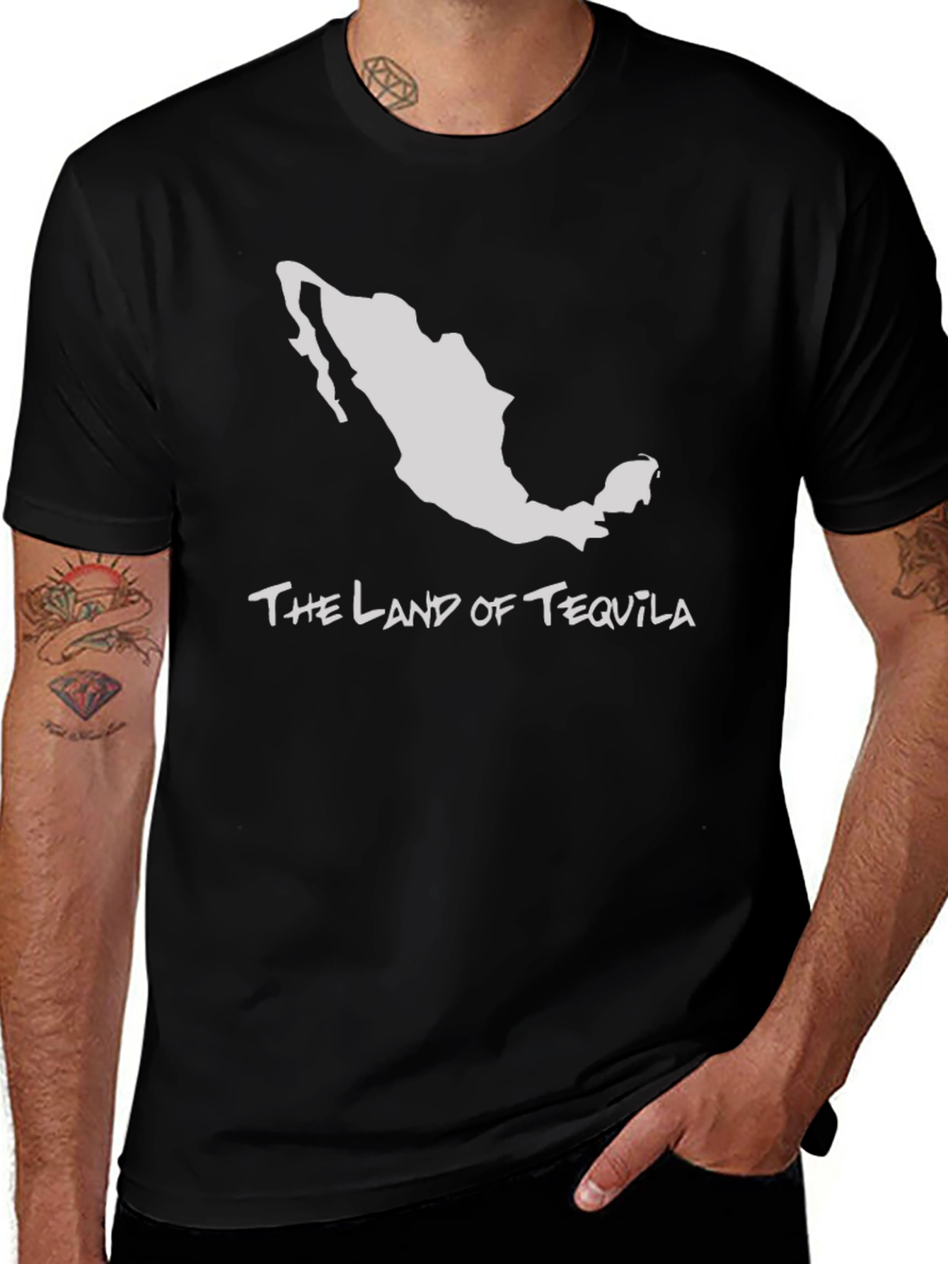 The Land of Tequila Graphic T-Shirt - Black