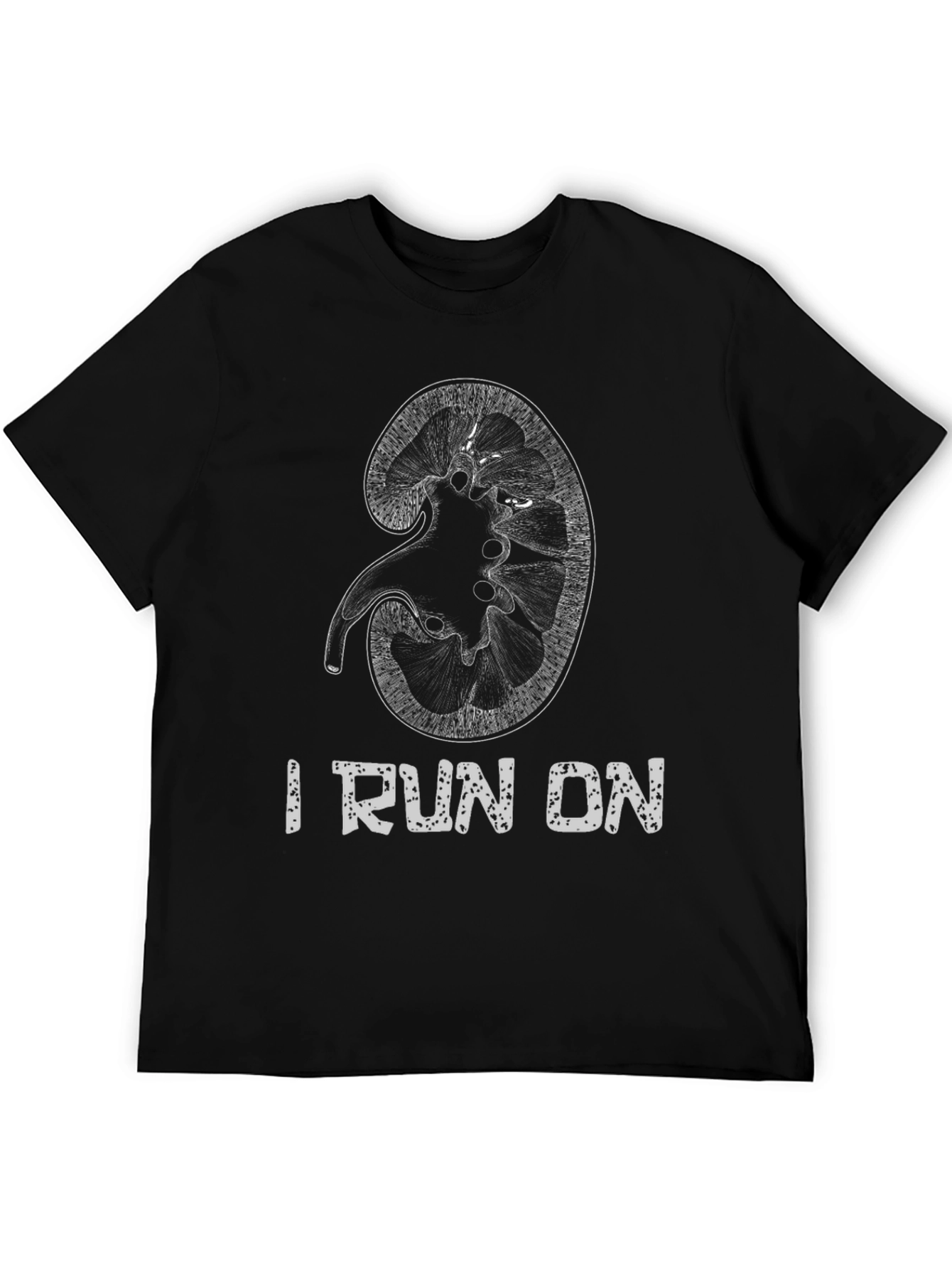 I Run On Kidney Black Graphic T-Shirt