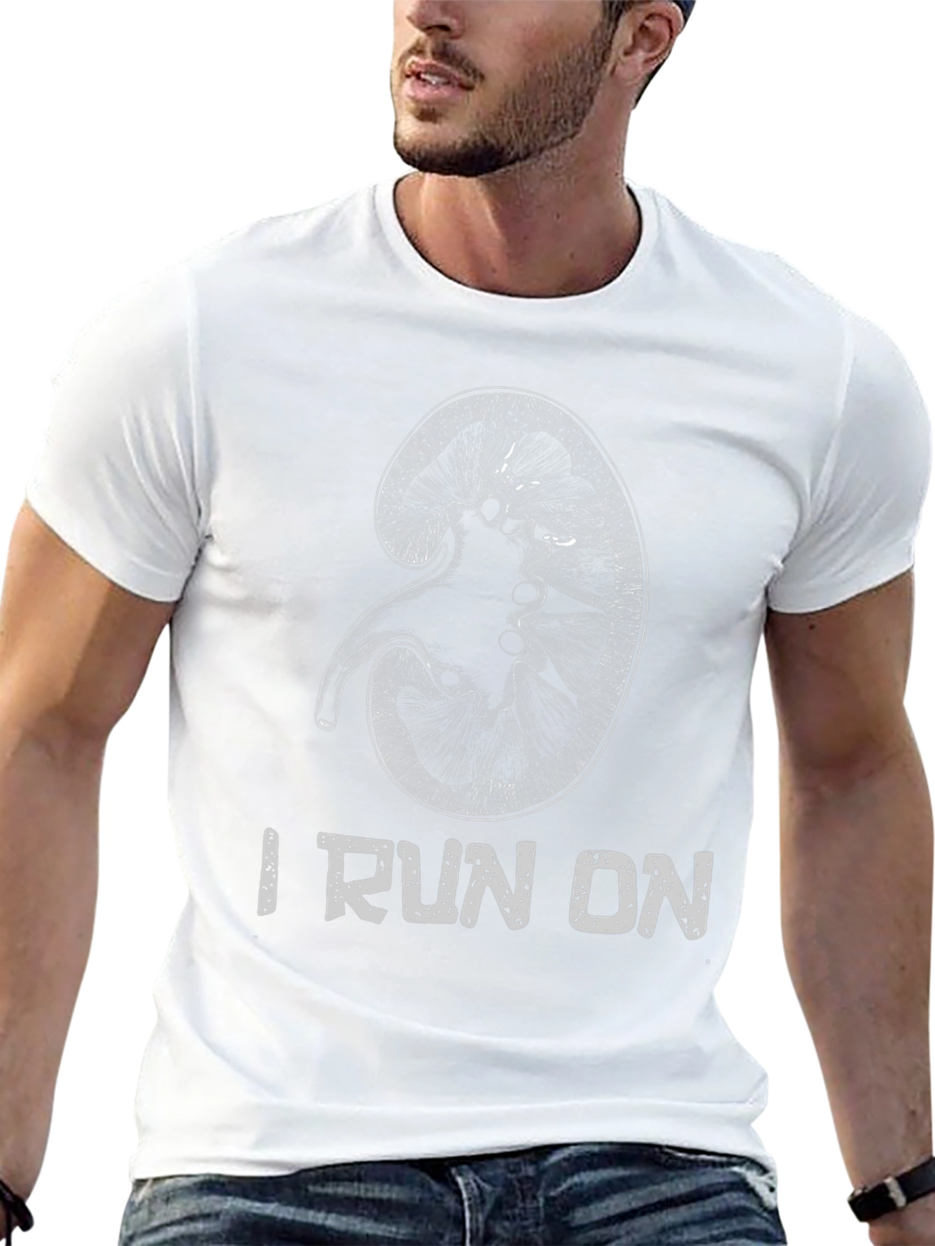 I Run On Kidney Black Graphic T-Shirt