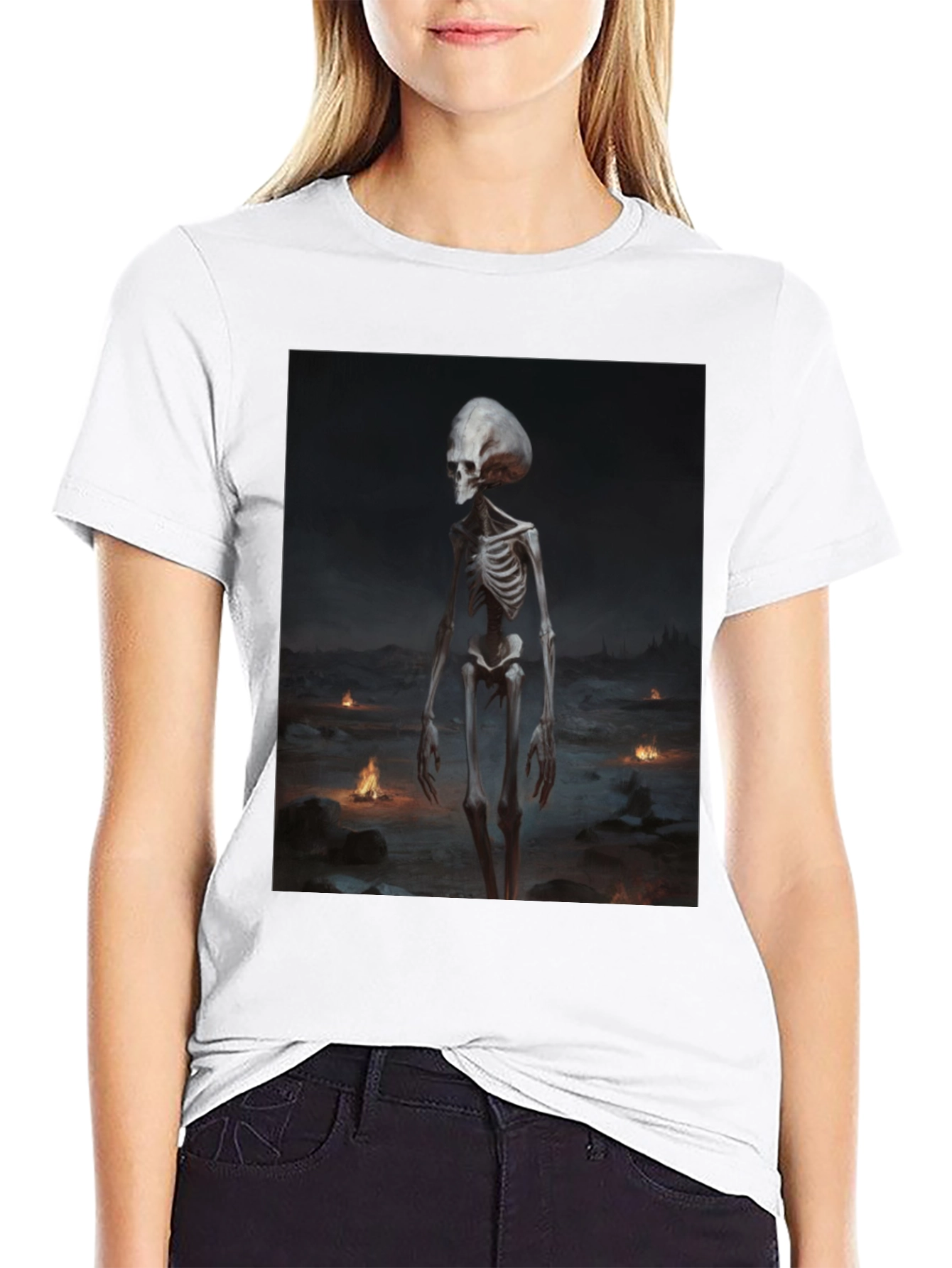 Alien Skeleton Black T-Shirt