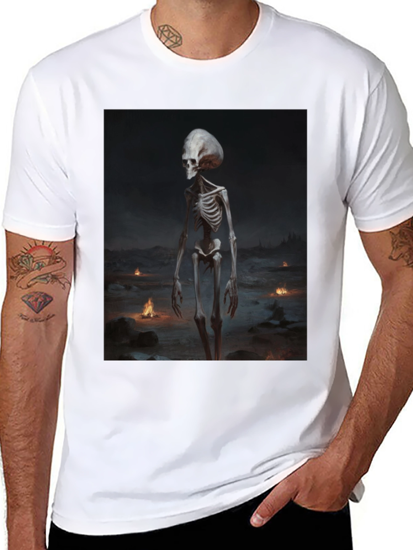 Alien Skeleton Black T-Shirt