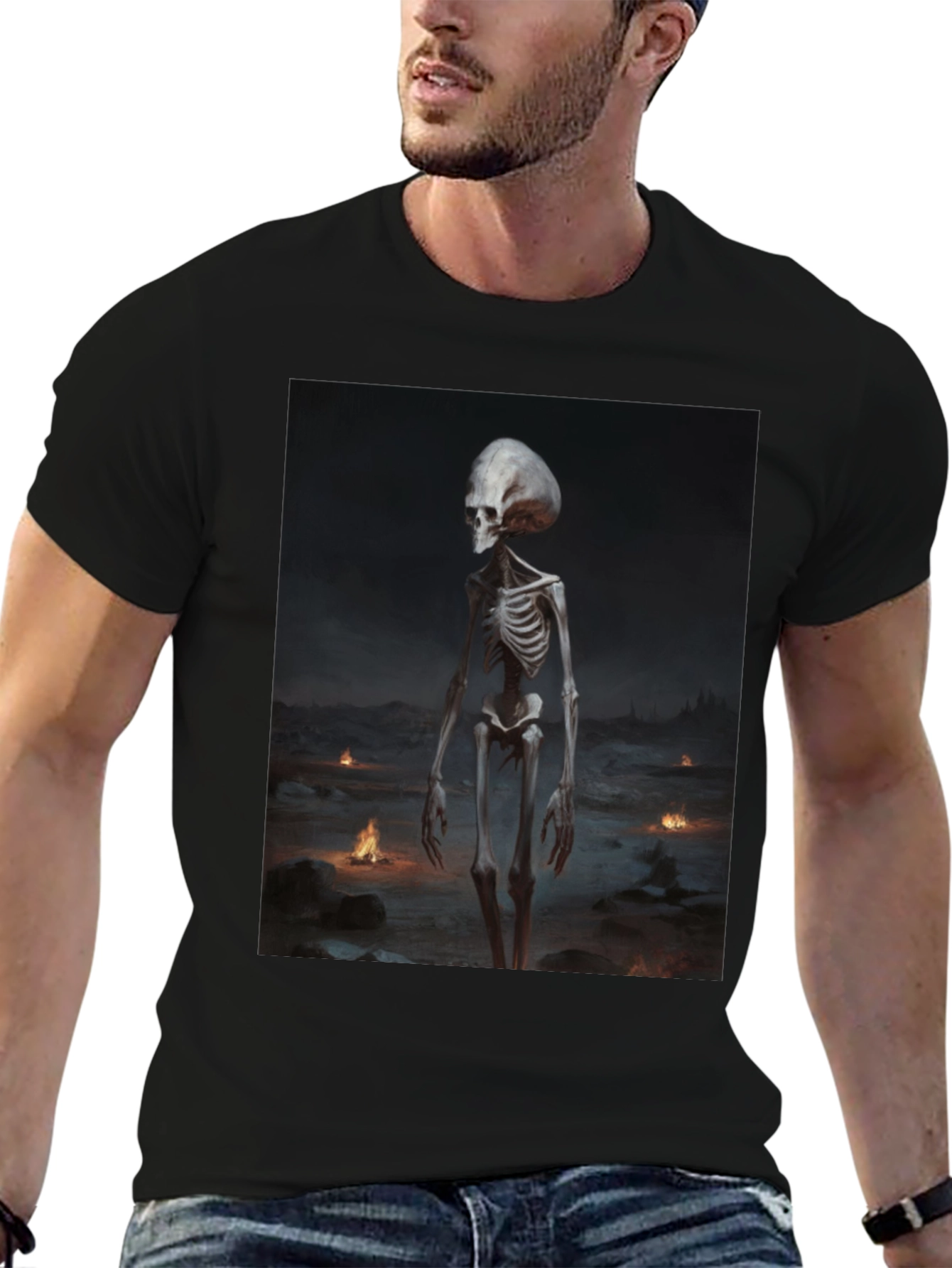 Alien Skeleton Black T-Shirt