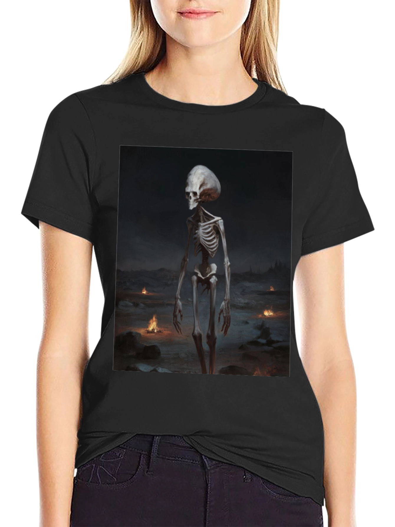 Alien Skeleton Black T-Shirt