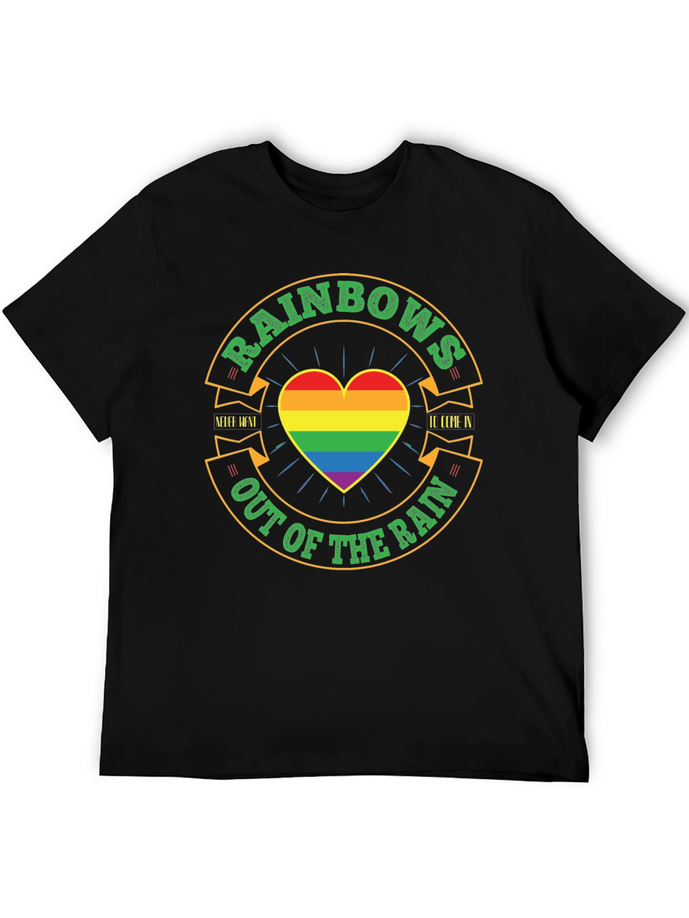 Rainbow Pride T-Shirt: Out of the Rain Heart Tee