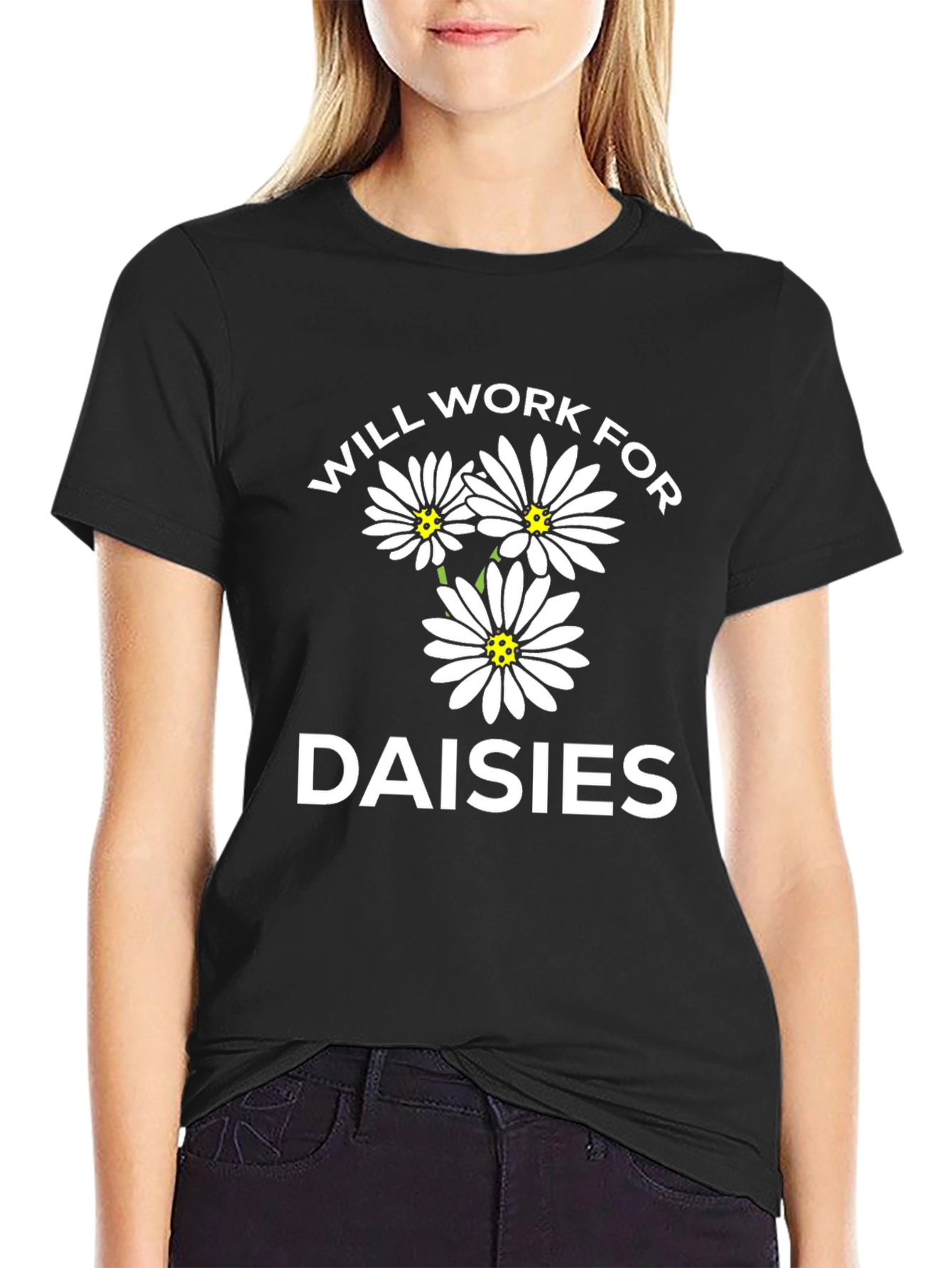 Will Work for Daisies Graphic Tee