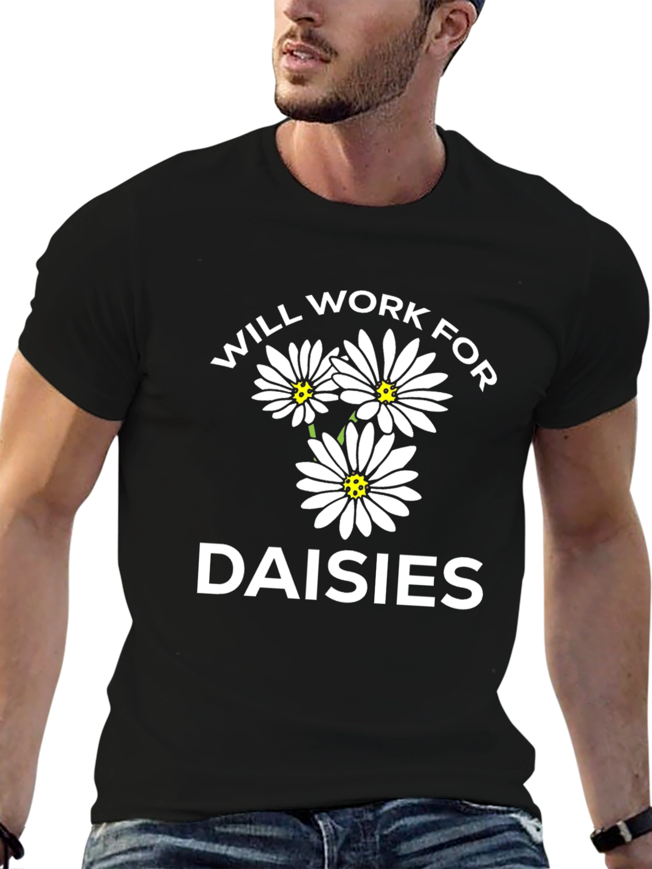 Will Work for Daisies Graphic Tee