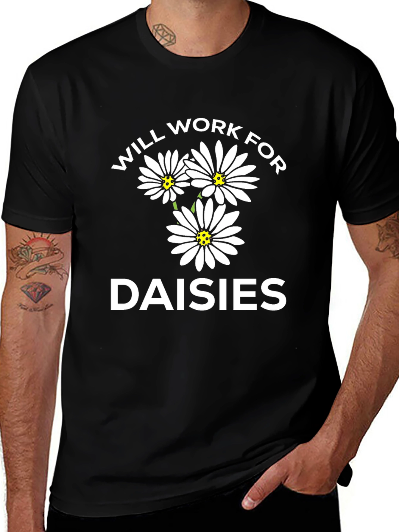 Will Work for Daisies Graphic Tee