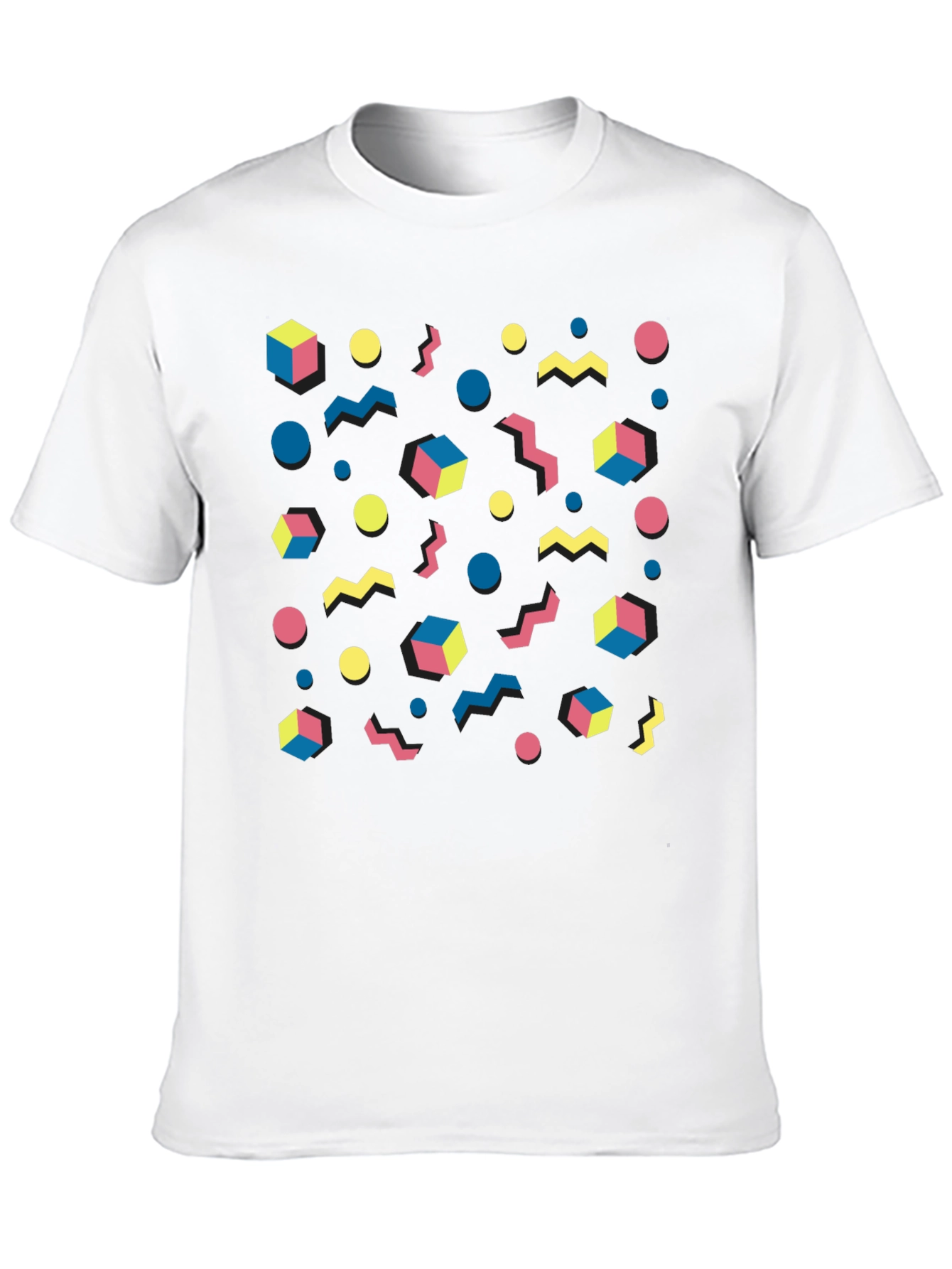 Retro 80s Pattern Graphic Tee - Black