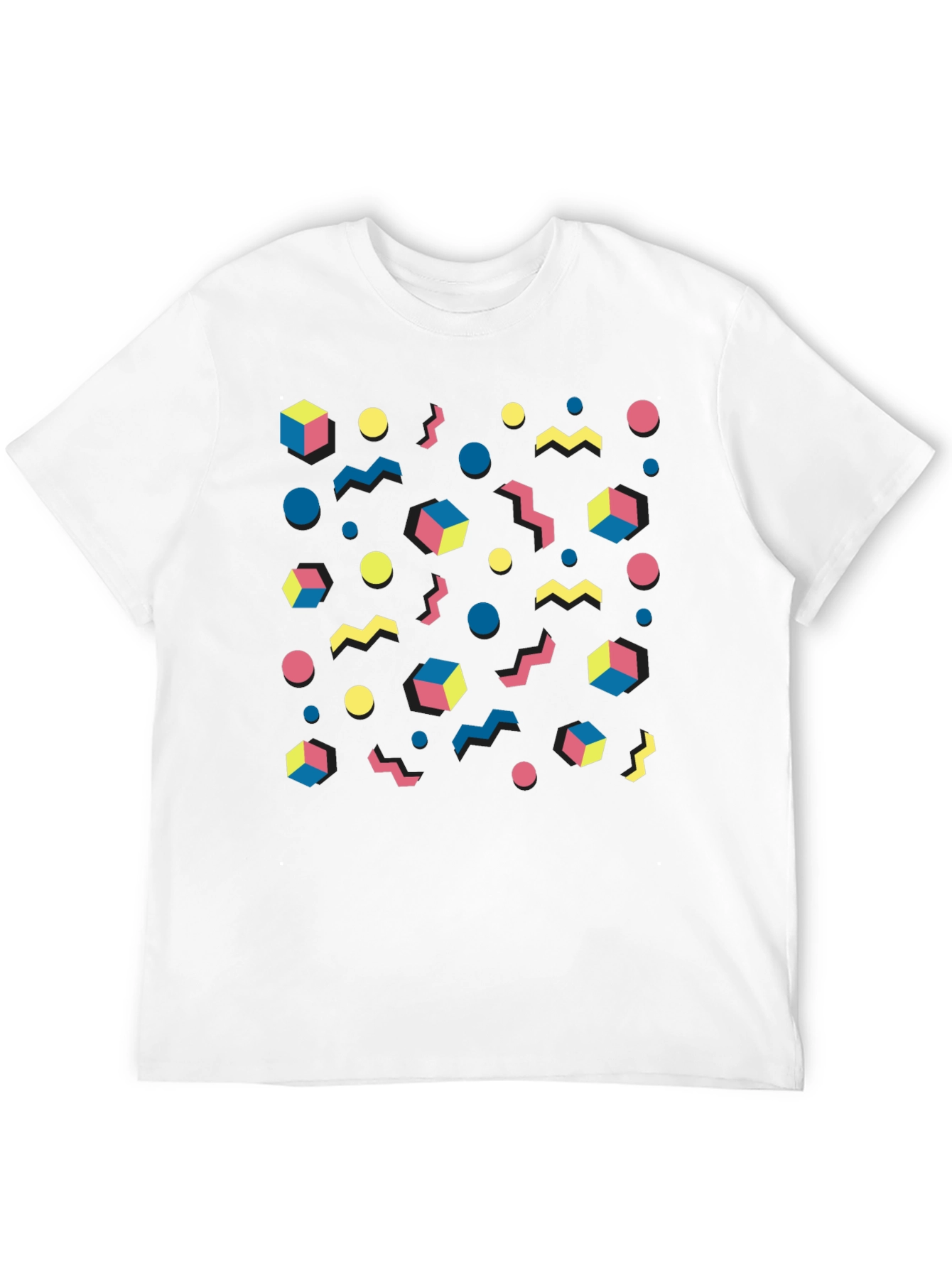 Retro 80s Pattern Graphic Tee - Black