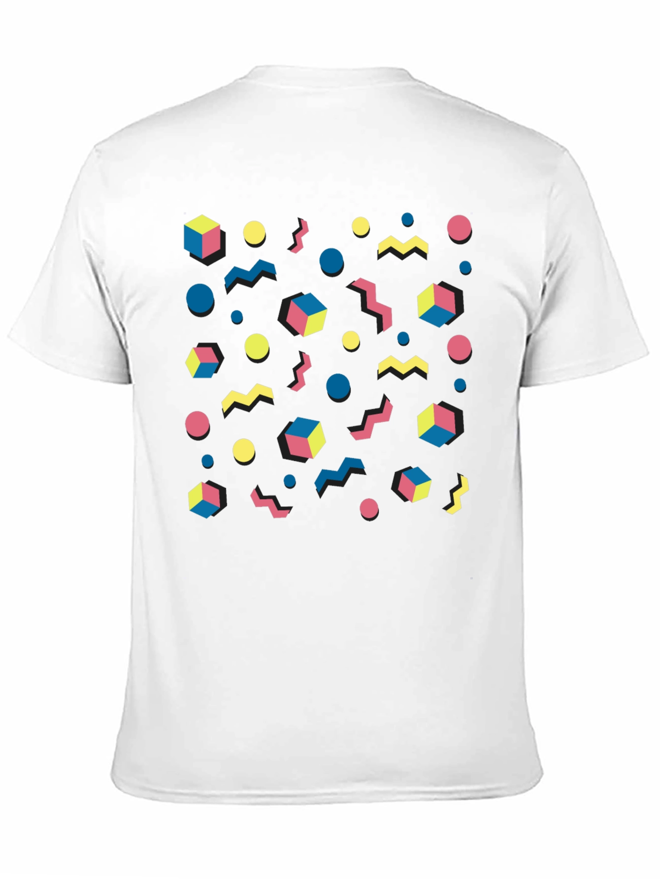 Retro 80s Pattern Graphic Tee - Black