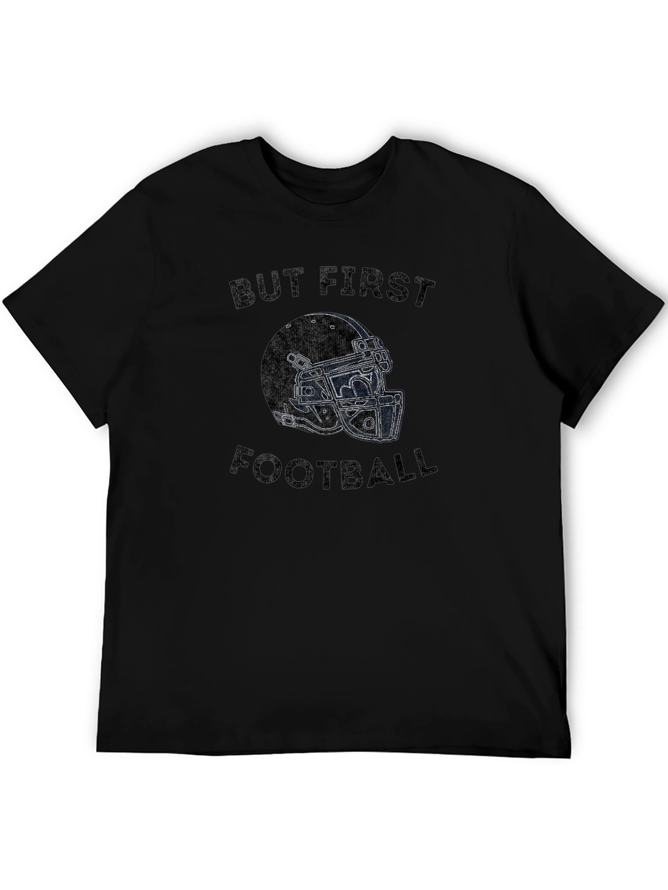 But First Football Black Graphic Tee