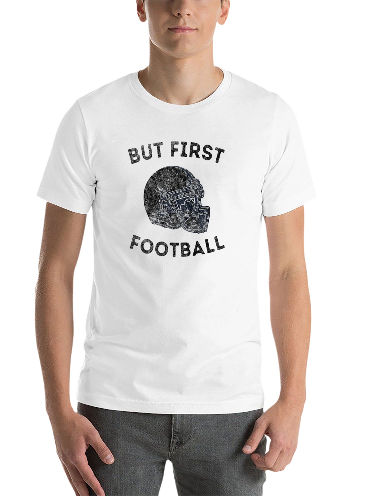 But First Football Black Graphic Tee
