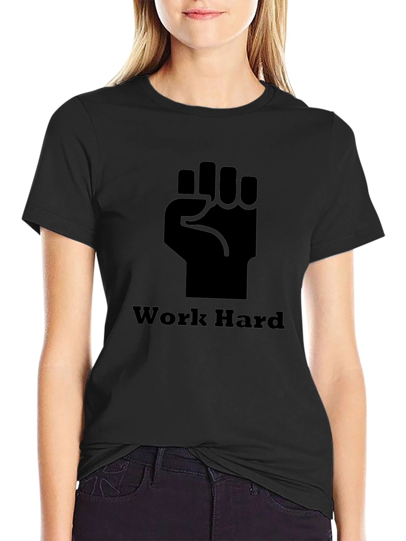 Work Hard Fist T-Shirt - Black
