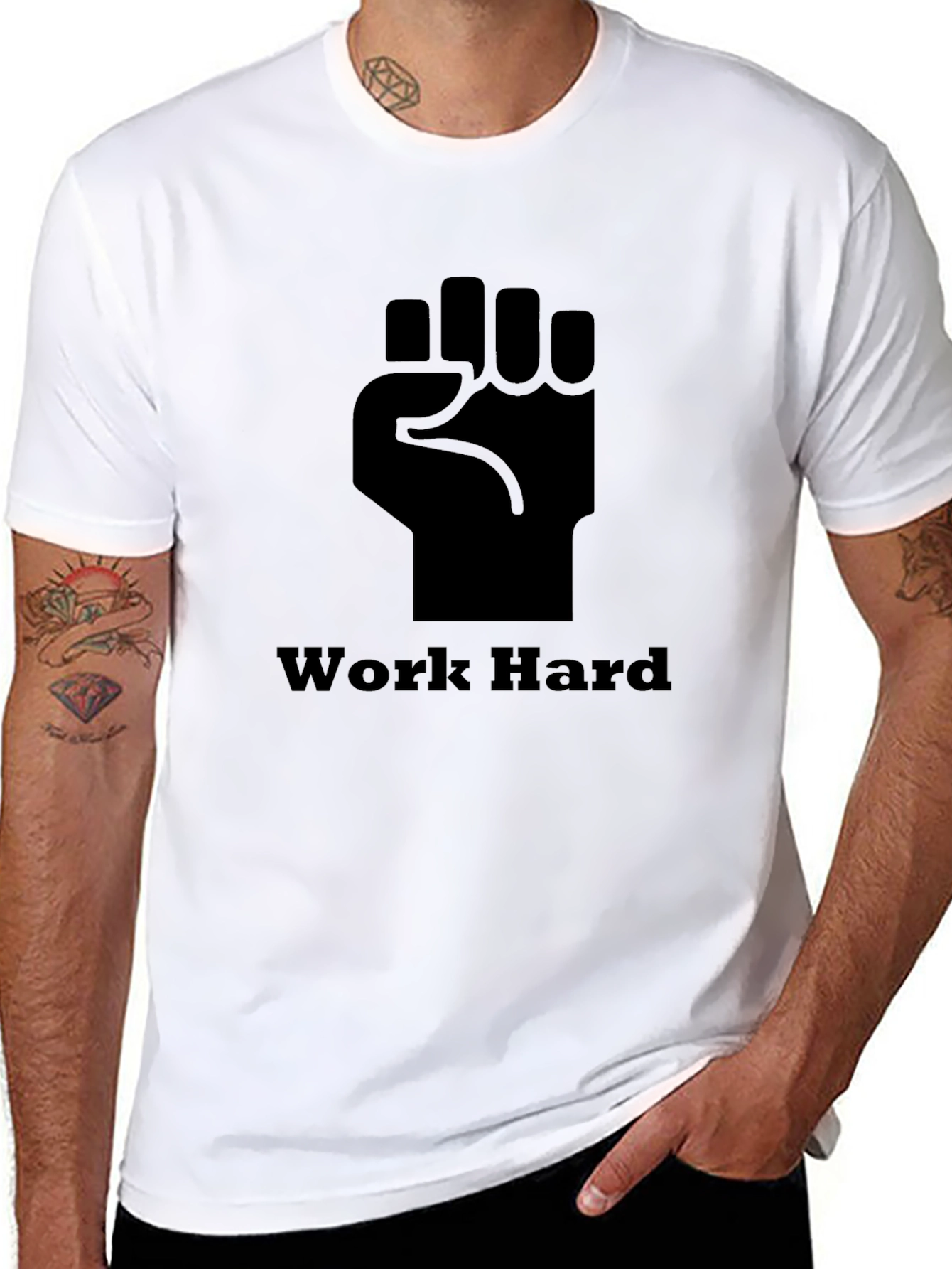 Work Hard Fist T-Shirt - Black