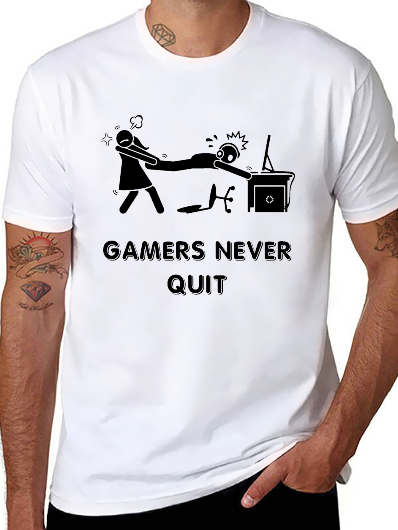 Gamers Never Quit T-Shirt - Funny Gaming Tee