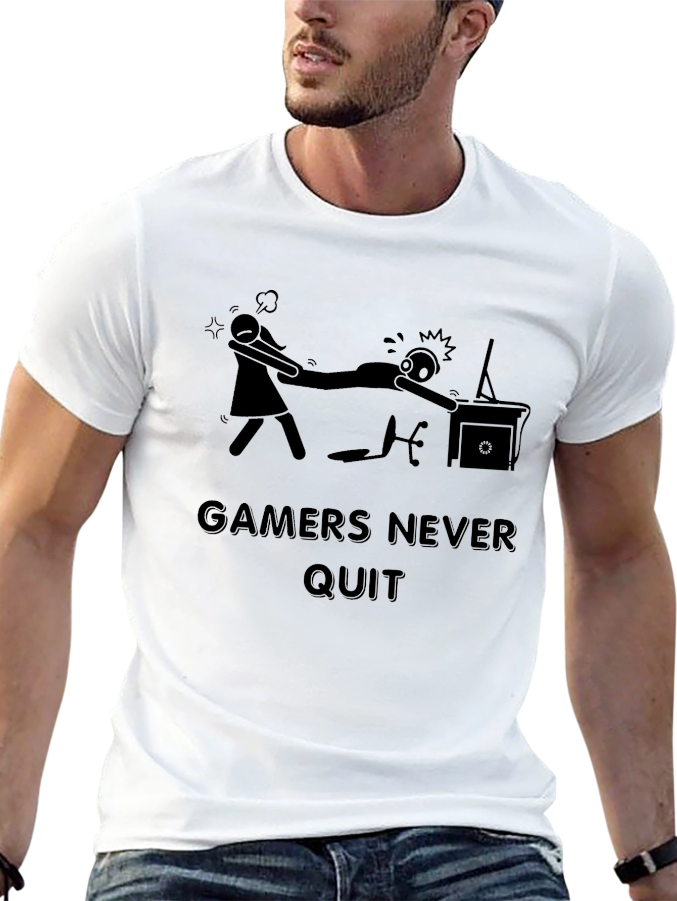 Gamers Never Quit T-Shirt - Funny Gaming Tee