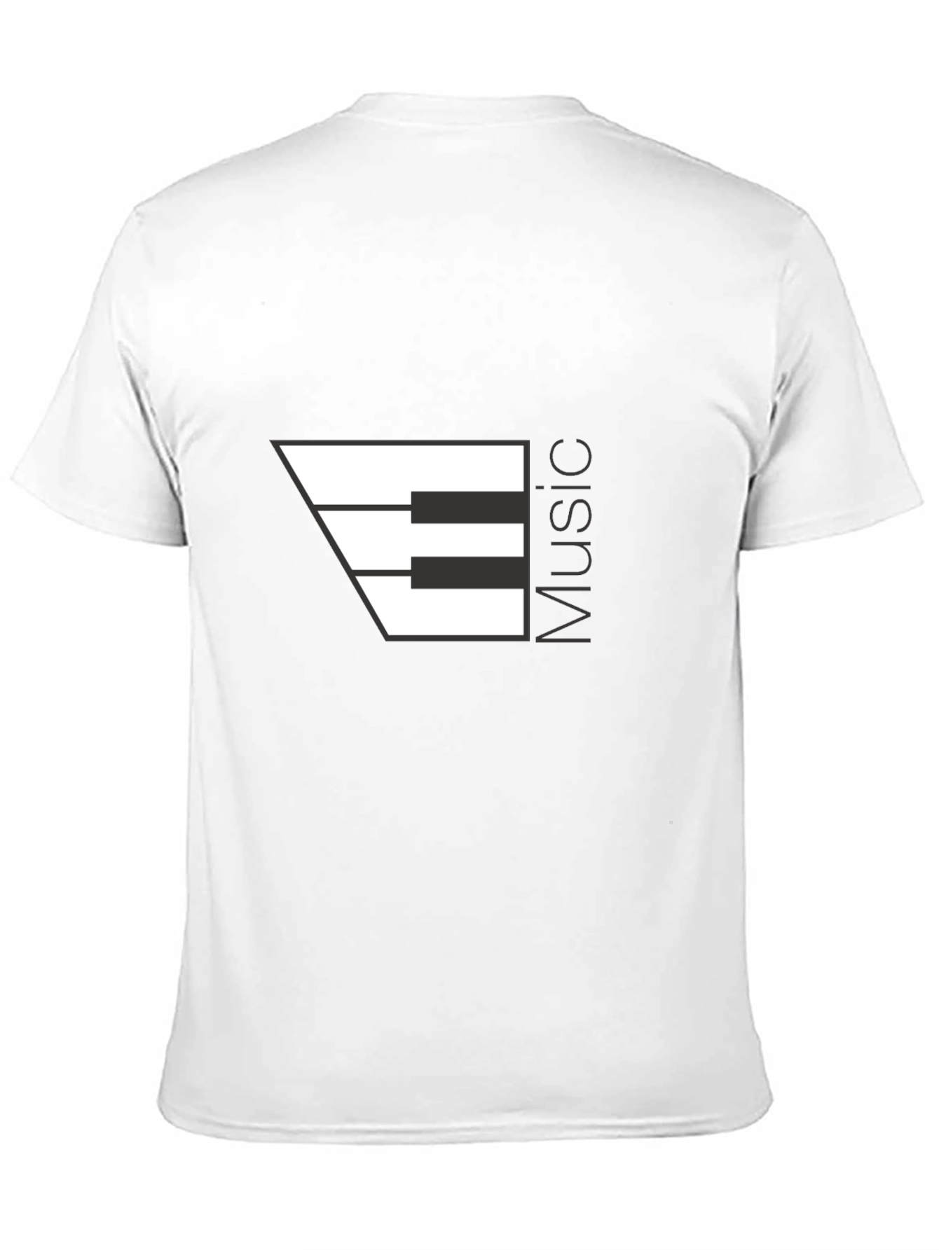 Music Piano Keys Graphic Black T-Shirt