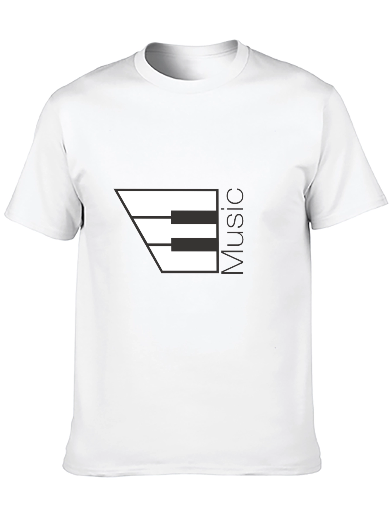 Music Piano Keys Graphic Black T-Shirt
