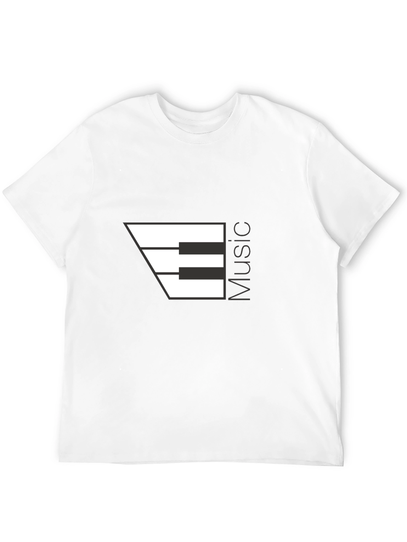 Music Piano Keys Graphic Black T-Shirt