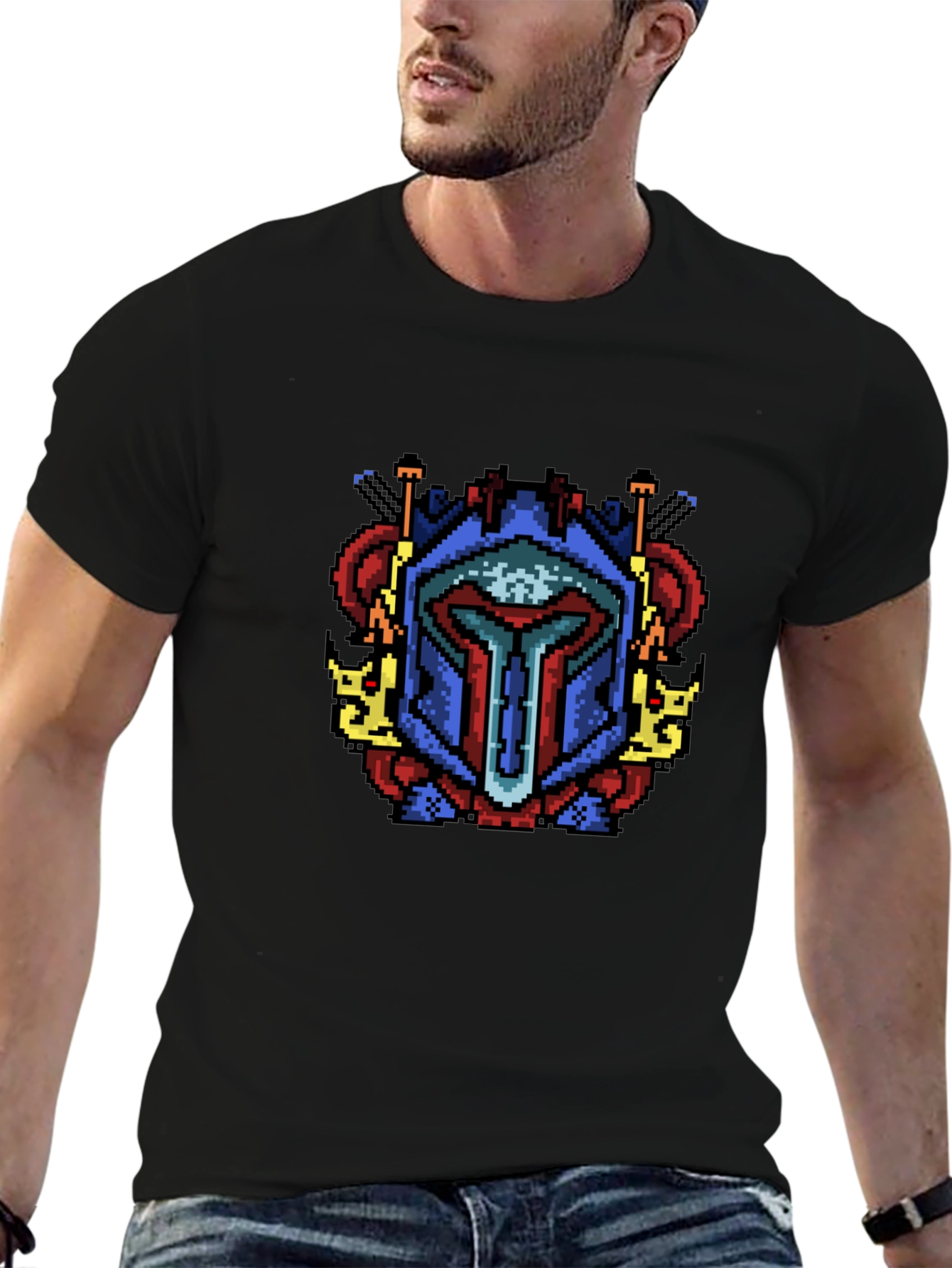 Pixel Art Mandalorian T-Shirt - Sci-Fi Cool