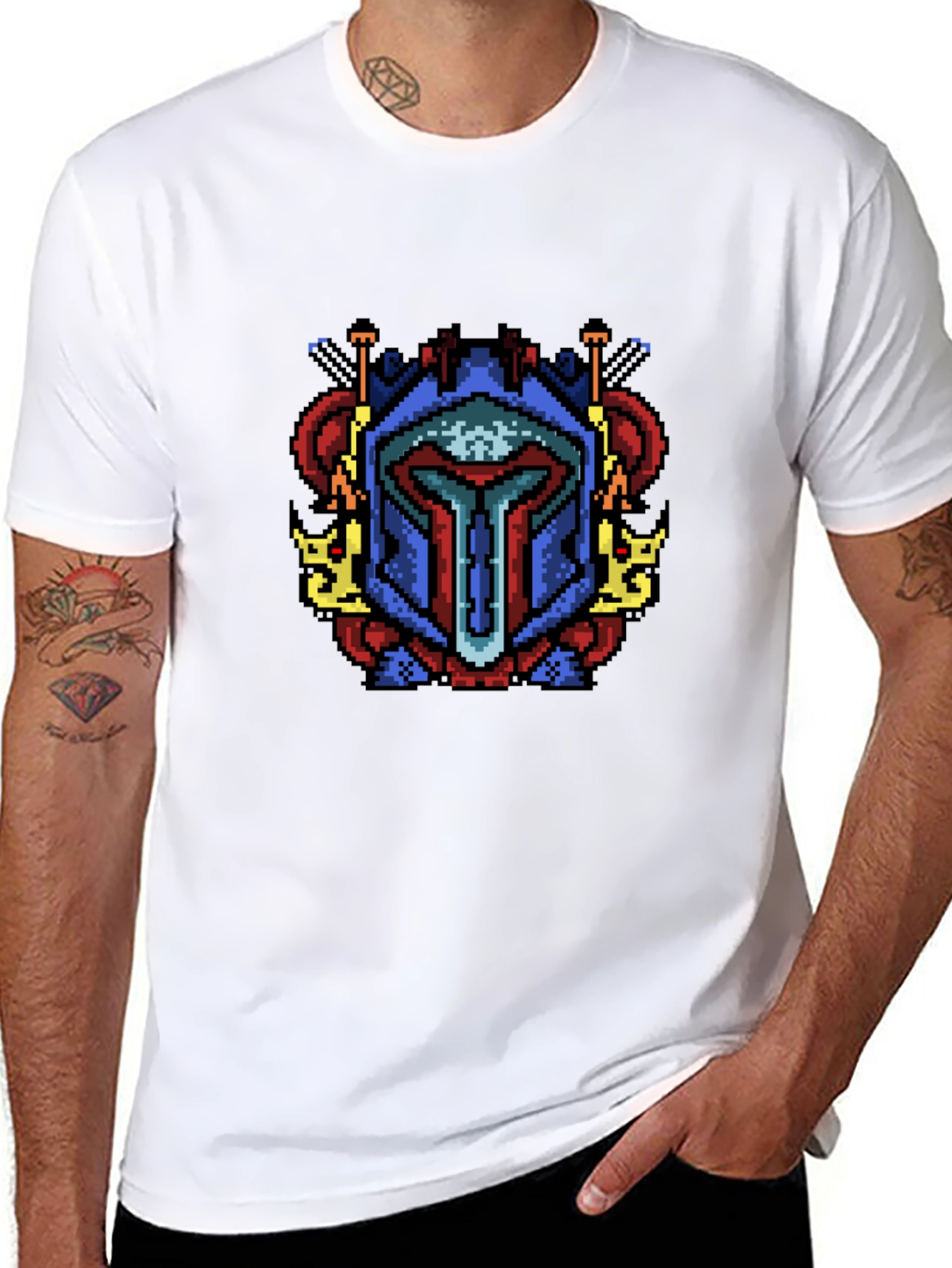 Pixel Art Mandalorian T-Shirt - Sci-Fi Cool