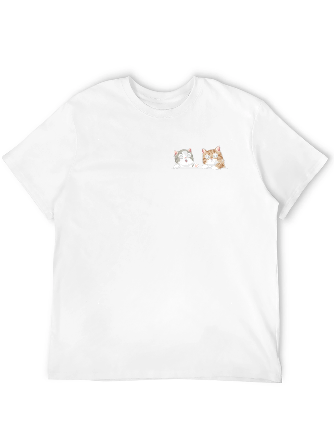 Cute Cats Graphic Tee - Black Cotton T-Shirt