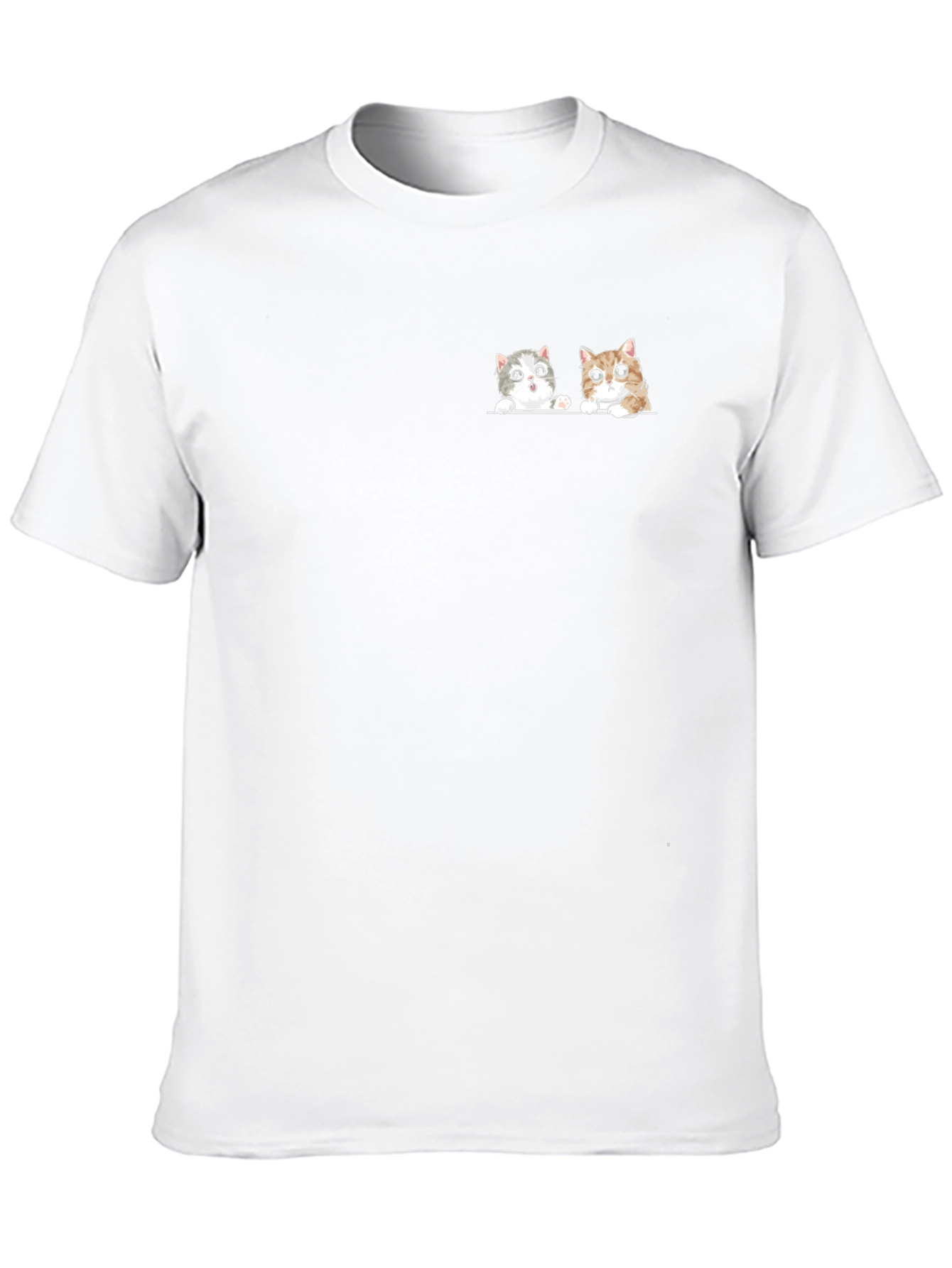 Cute Cats Graphic Tee - Black Cotton T-Shirt