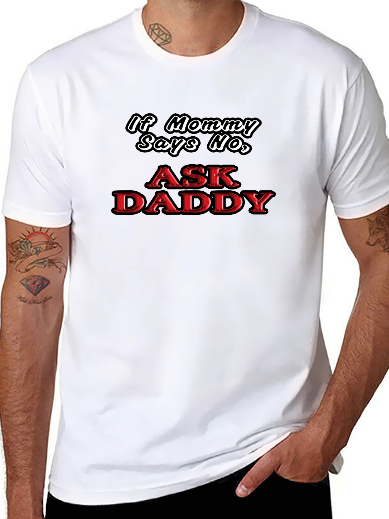 Ask Daddy Black Graphic Tee