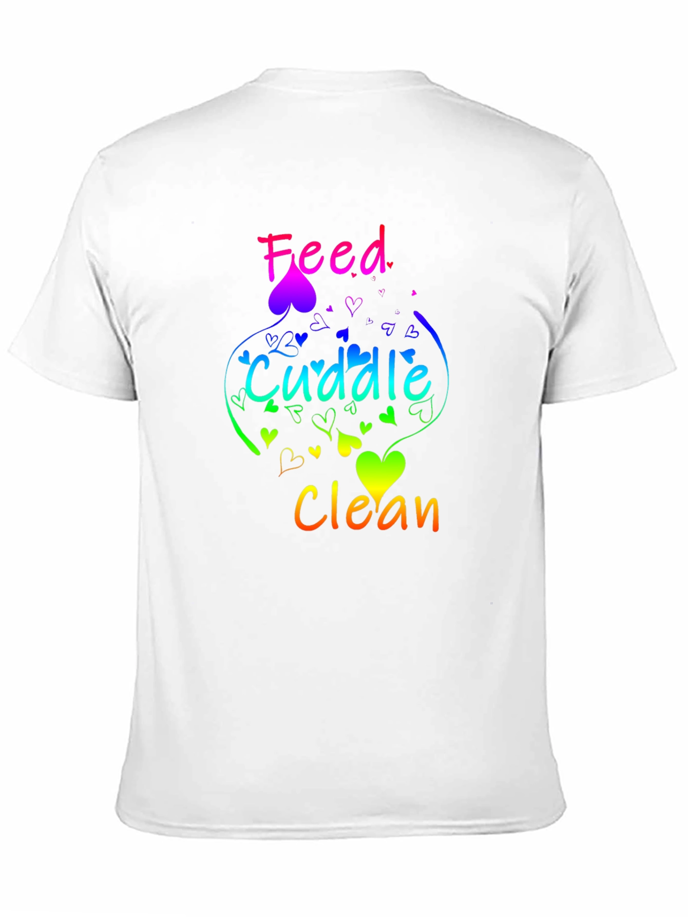 Feed Cuddle Clean Rainbow Heart T-Shirt