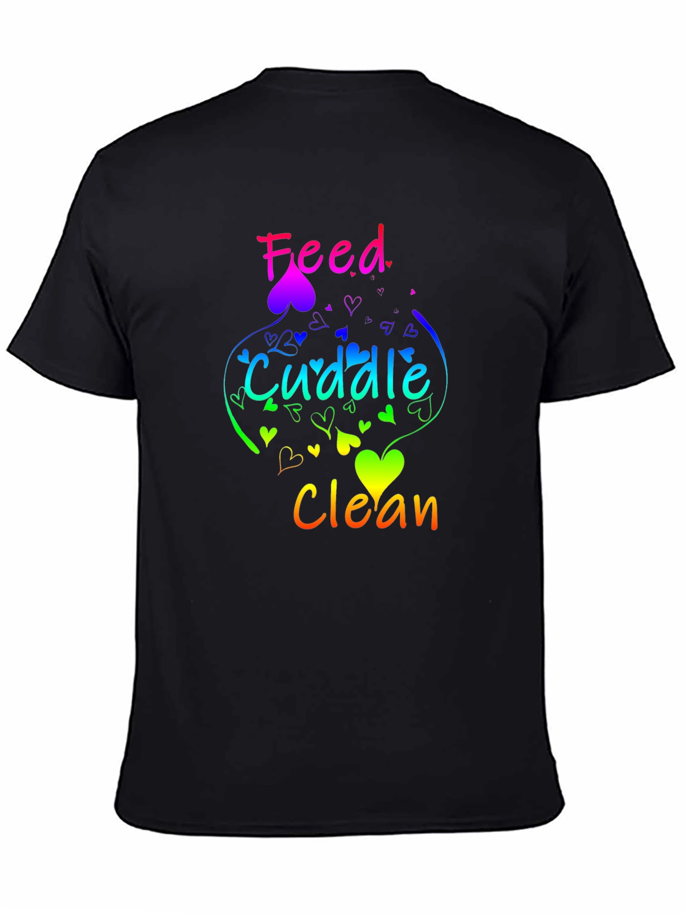 Feed Cuddle Clean Rainbow Heart T-Shirt