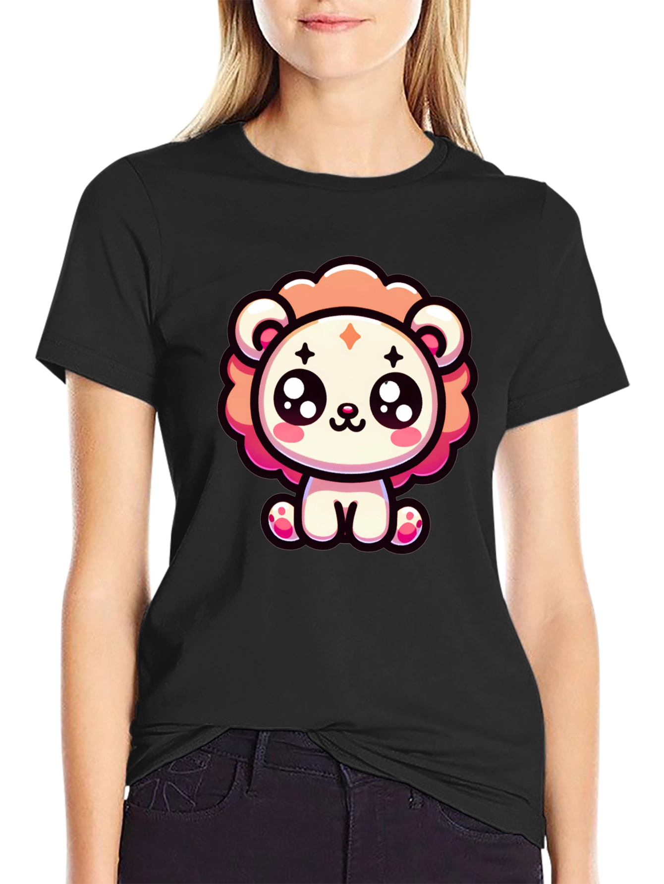 Kawaii Cartoon Lion Graphic Tee