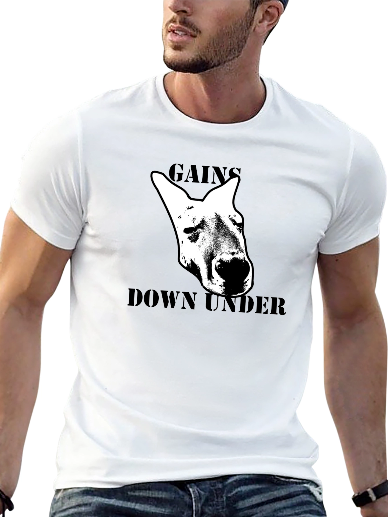 Gains Down Under Kangaroo Graphic T-Shirt