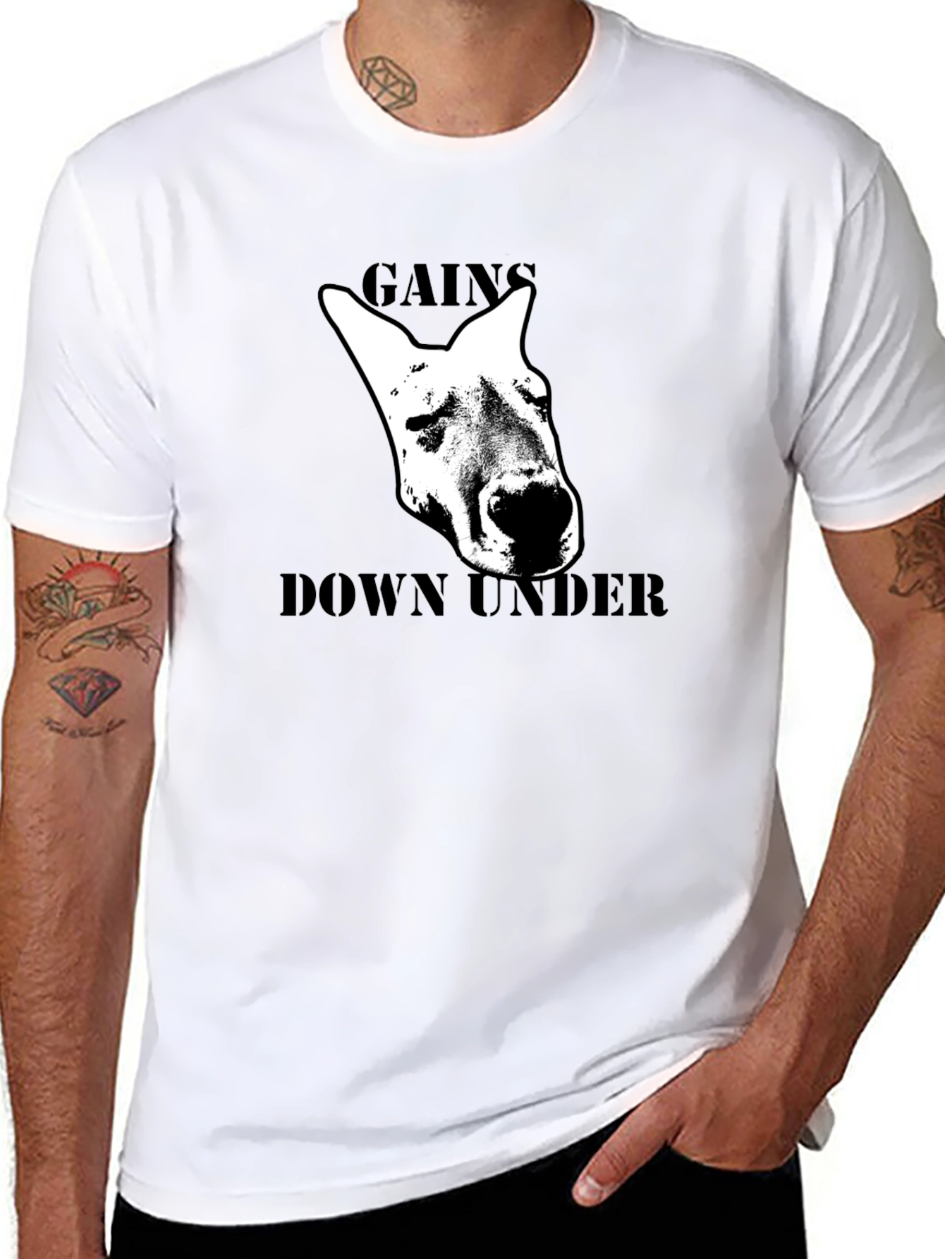 Gains Down Under Kangaroo Graphic T-Shirt