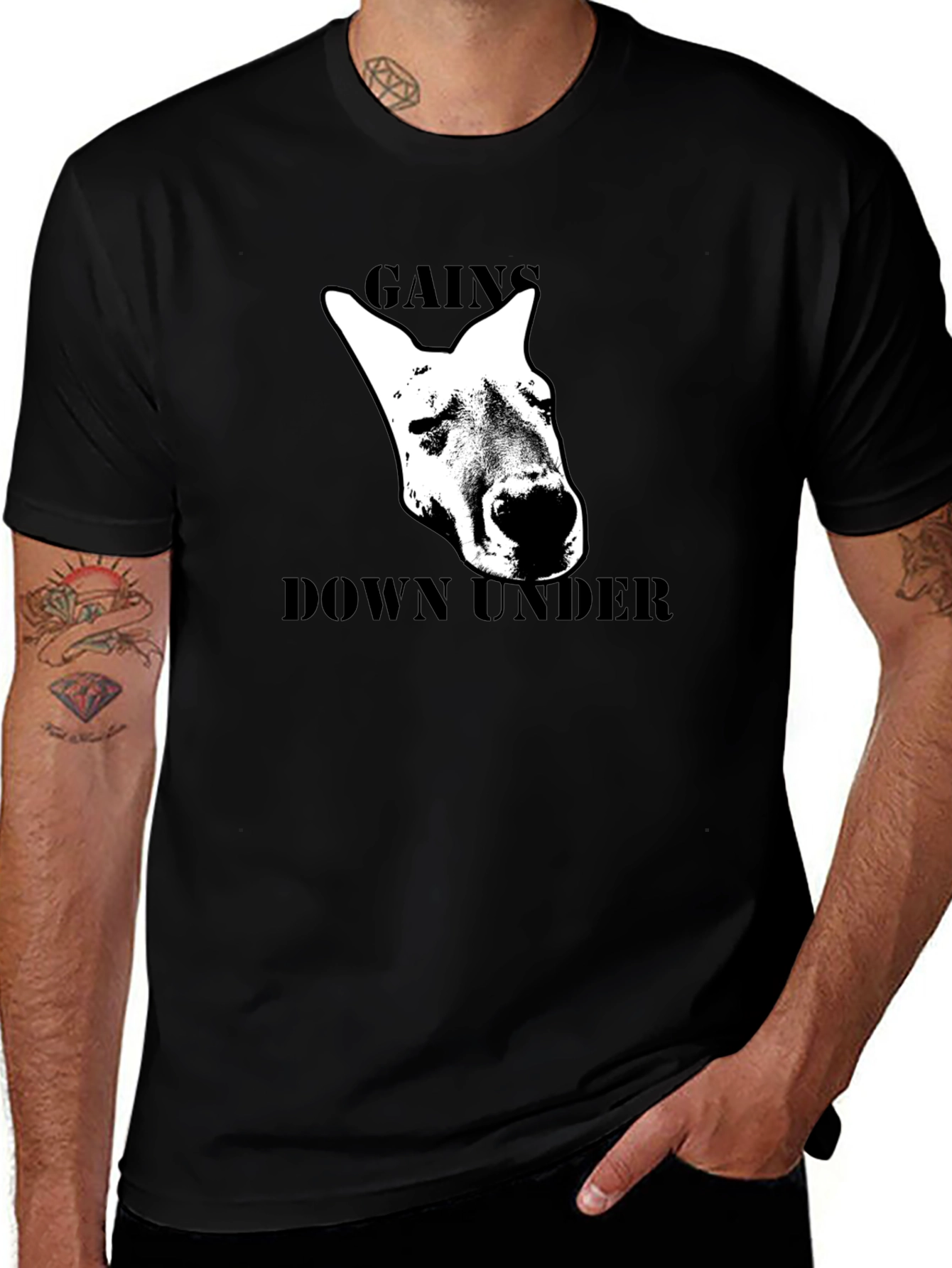 Gains Down Under Kangaroo Graphic T-Shirt