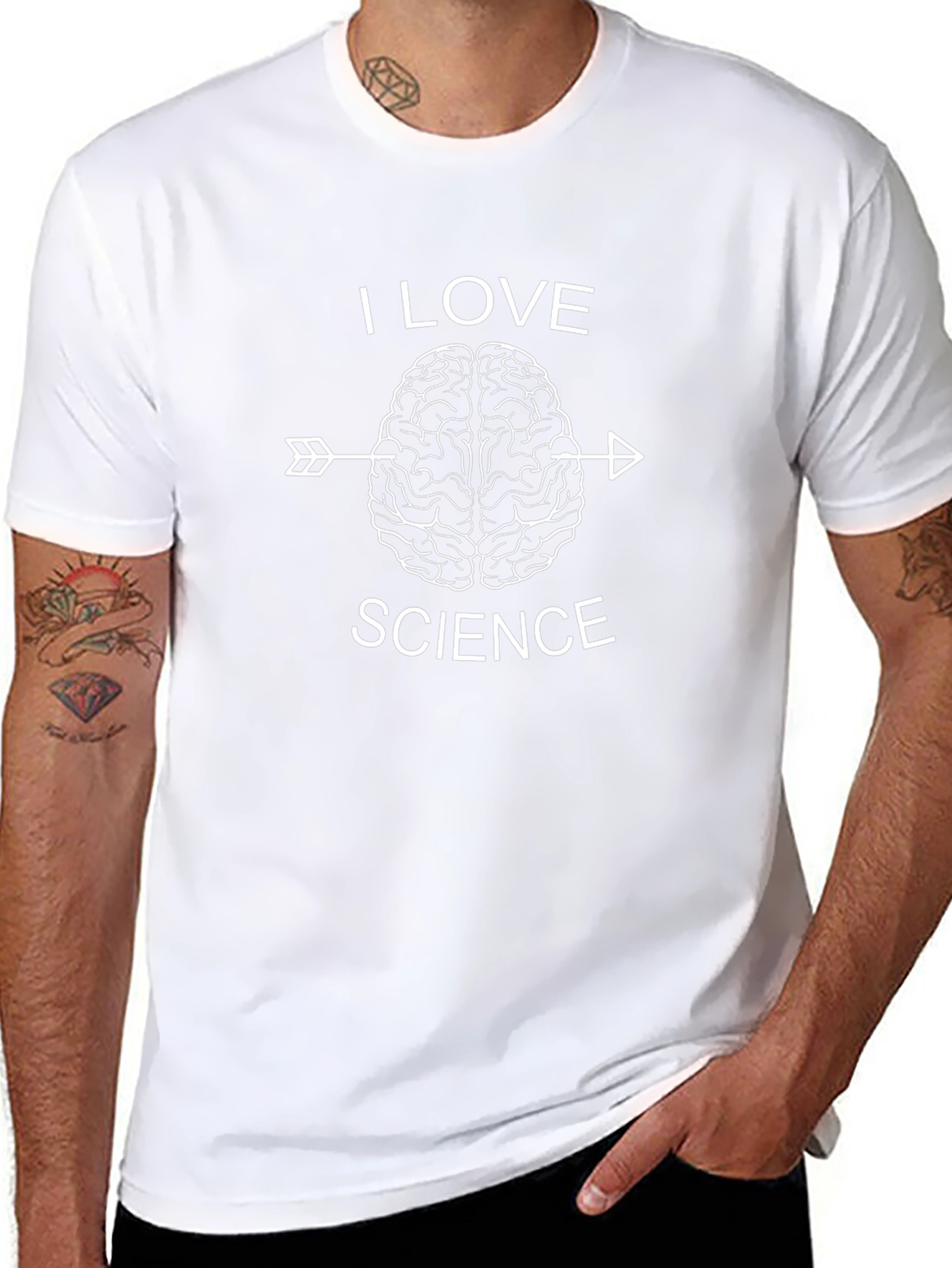 I Love Science Brain Arrow Graphic Tee