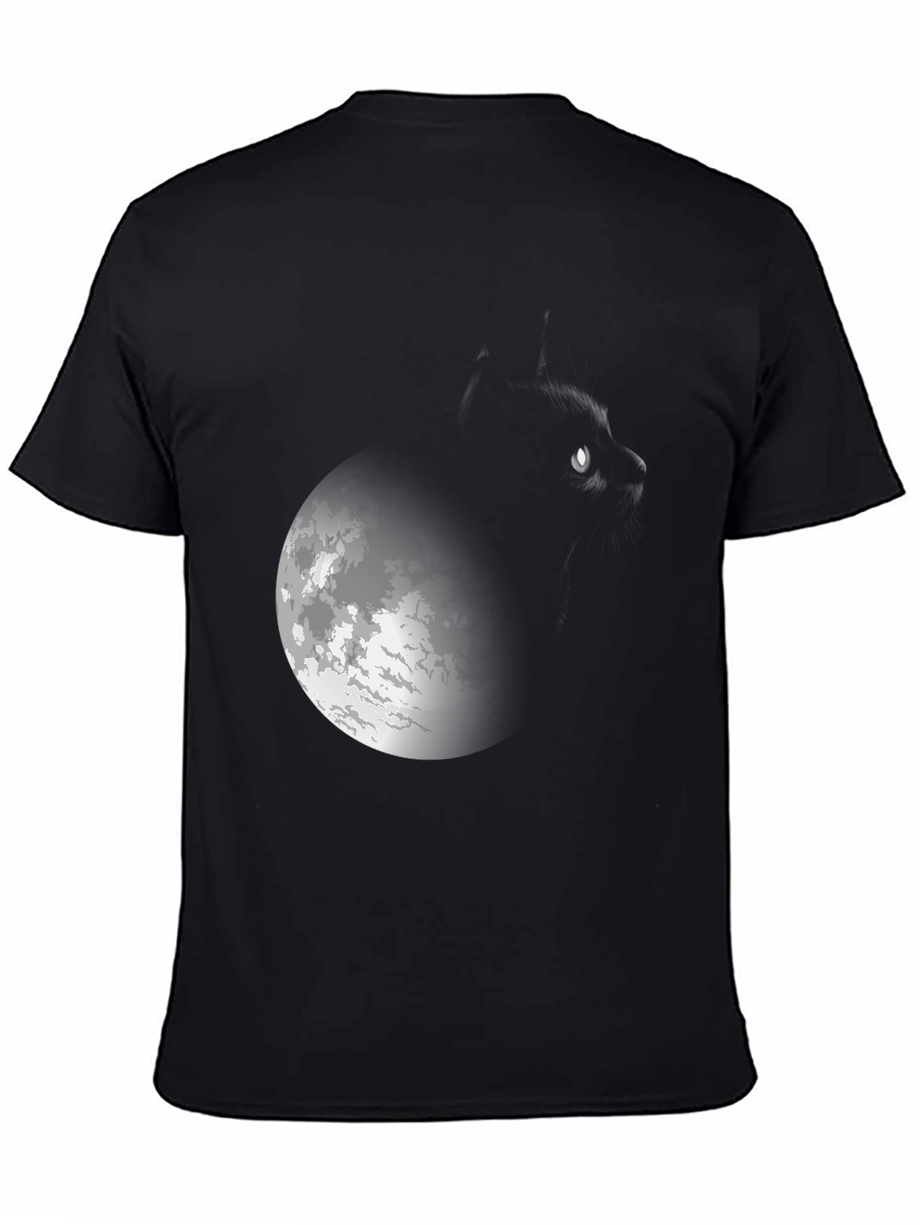Moon Cat Graphic Tee - Mens Black T-Shirt