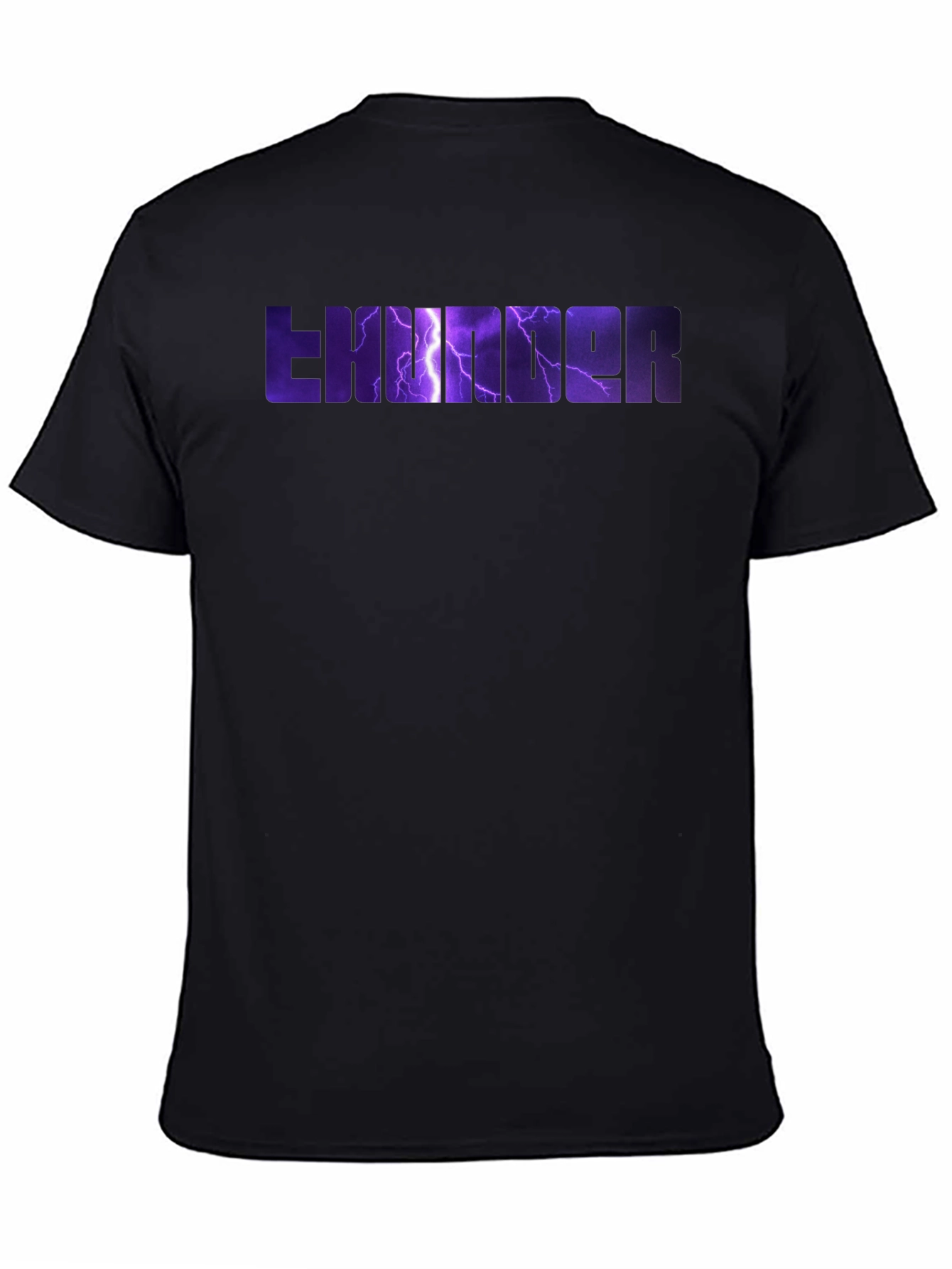 Thunder Graphic Print Black T-Shirt