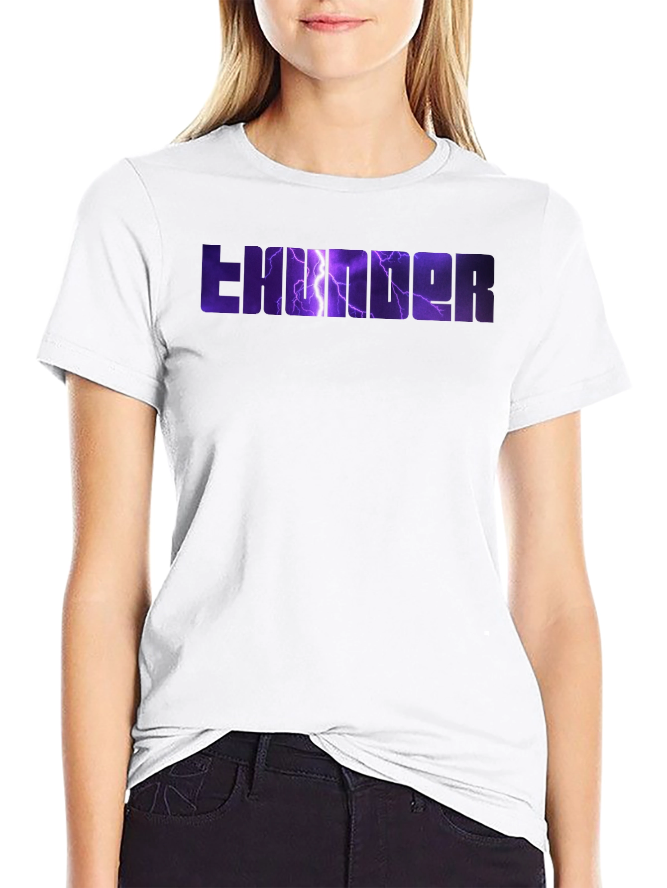 Thunder Graphic Print Black T-Shirt
