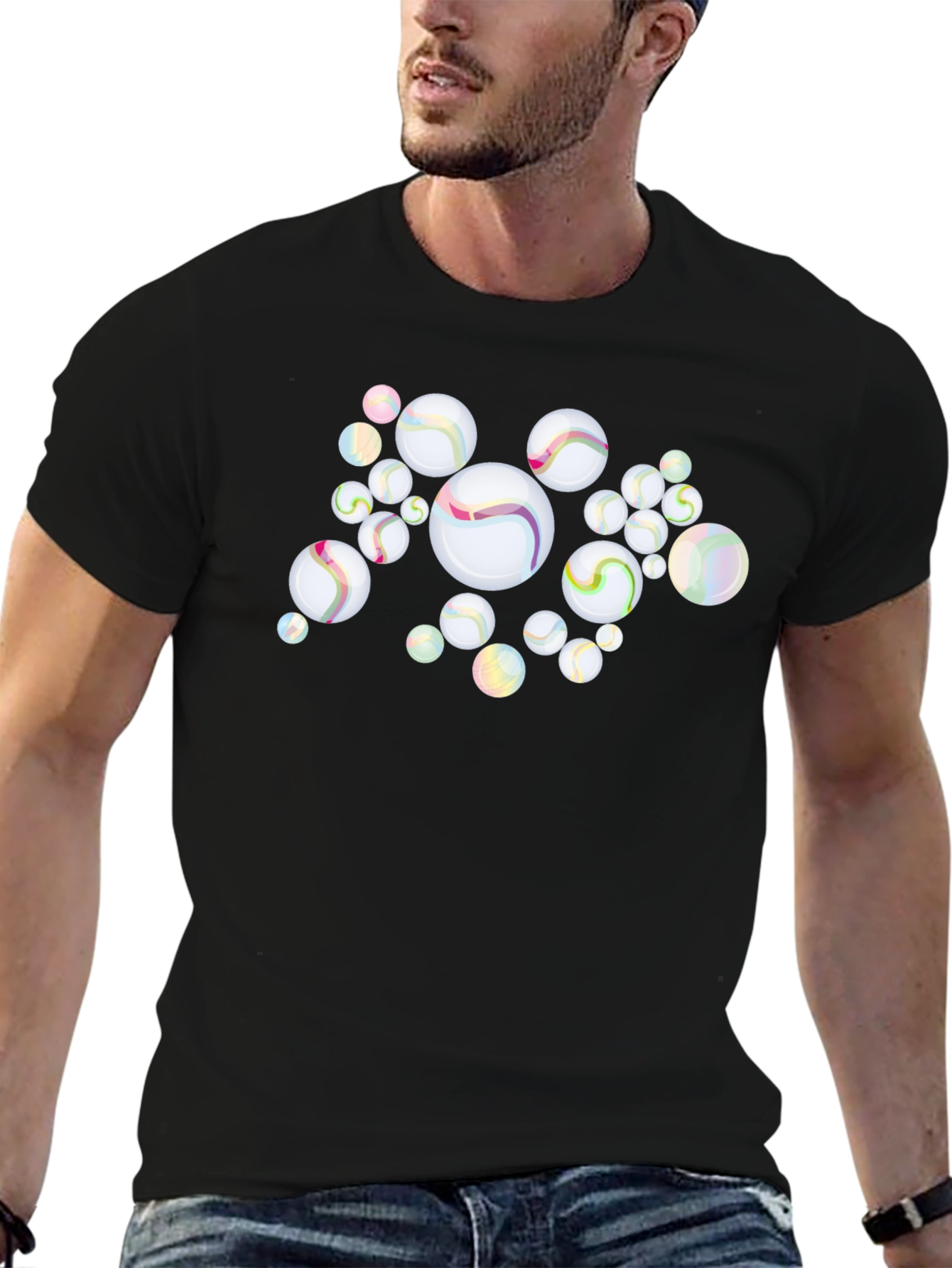 Marbles Graphic Black T-Shirt