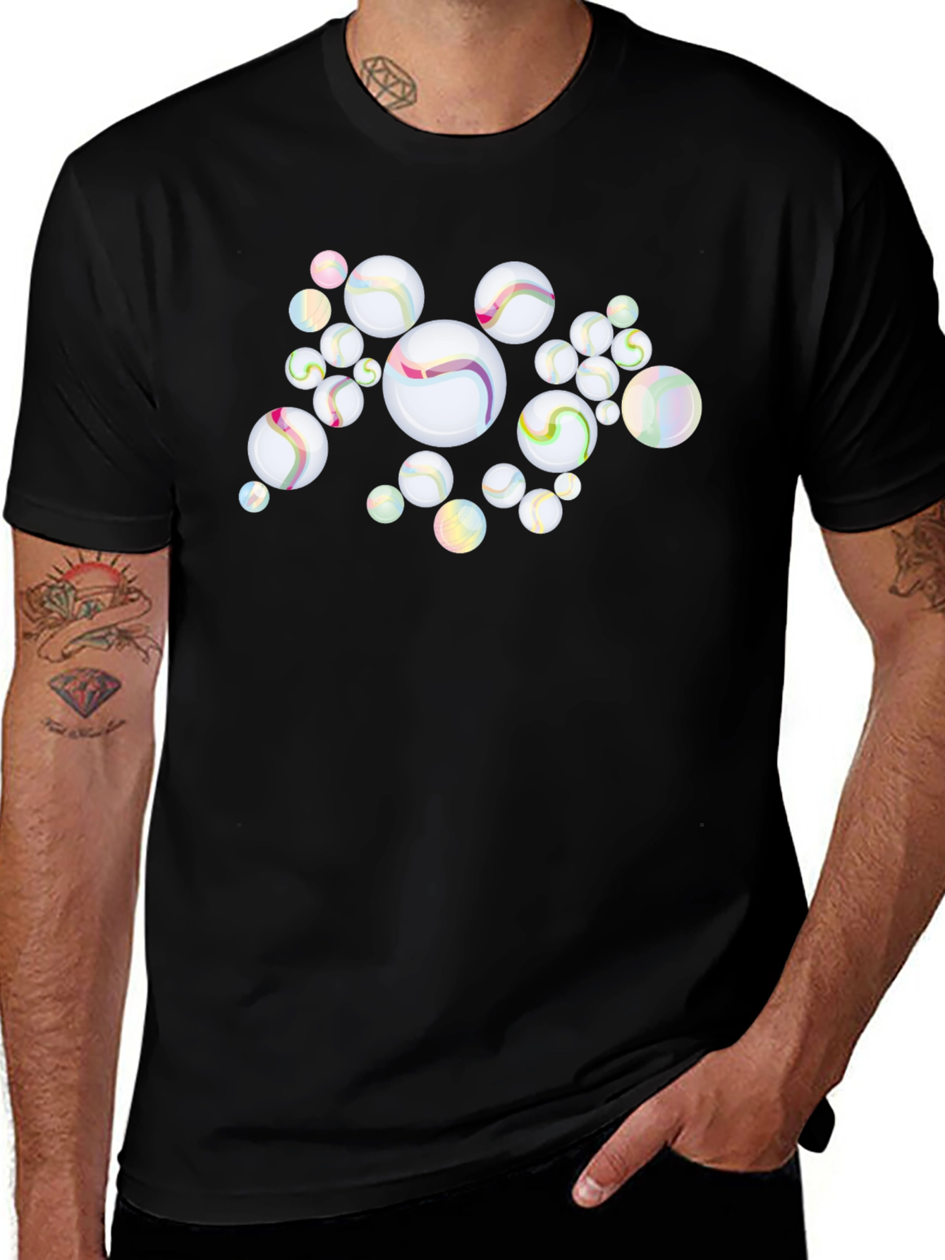 Marbles Graphic Black T-Shirt