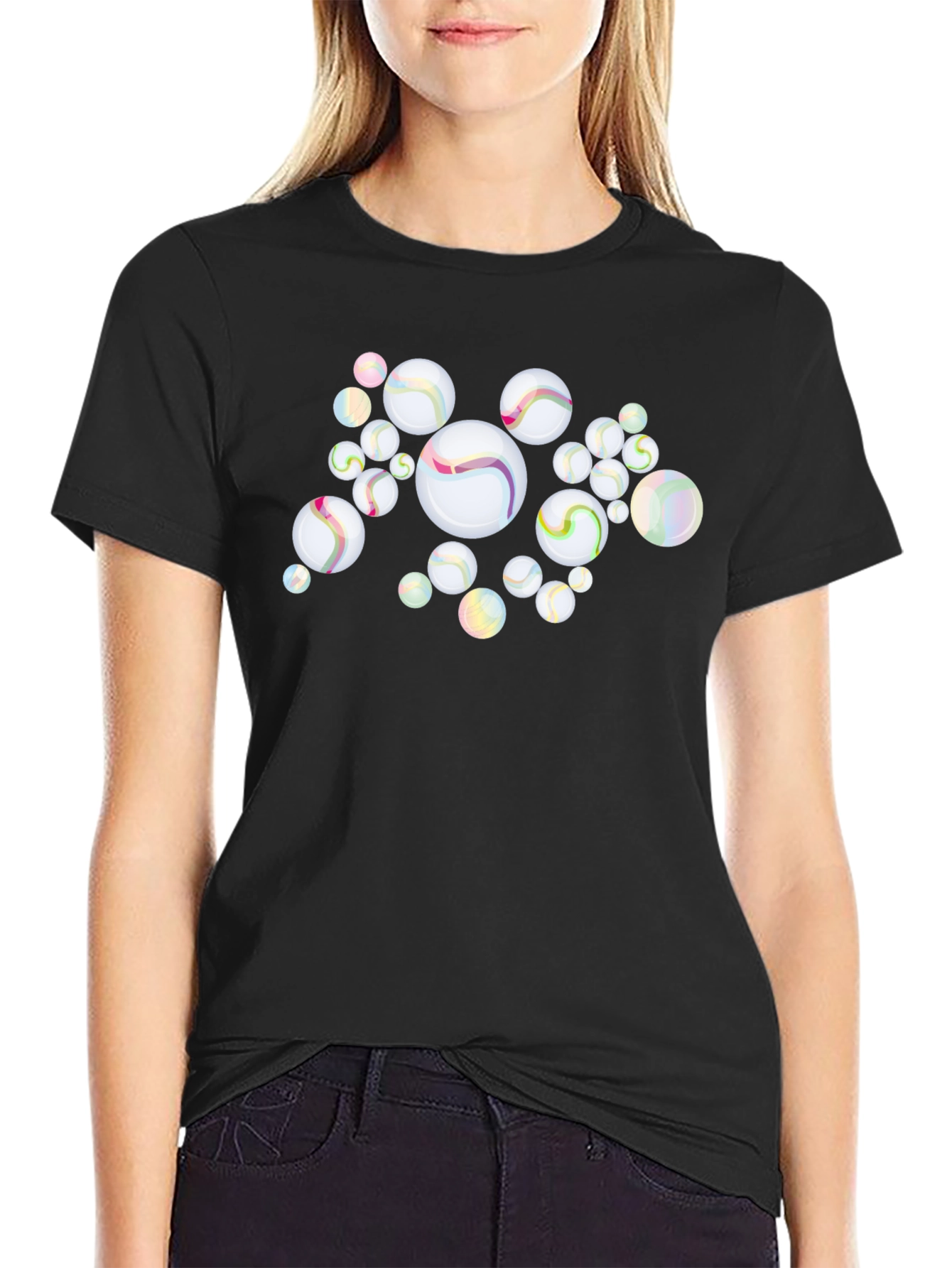 Marbles Graphic Black T-Shirt