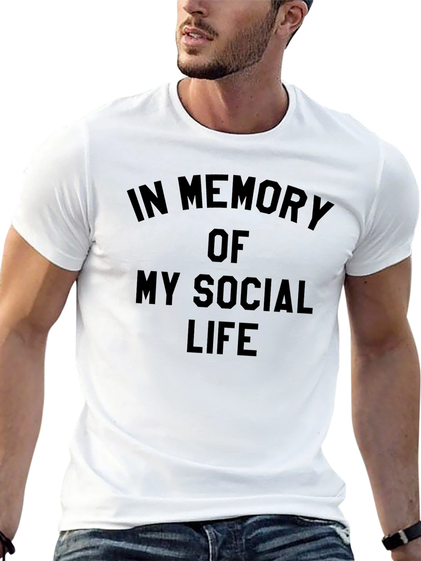 In Memory of My Social Life Graphic T-Shirt