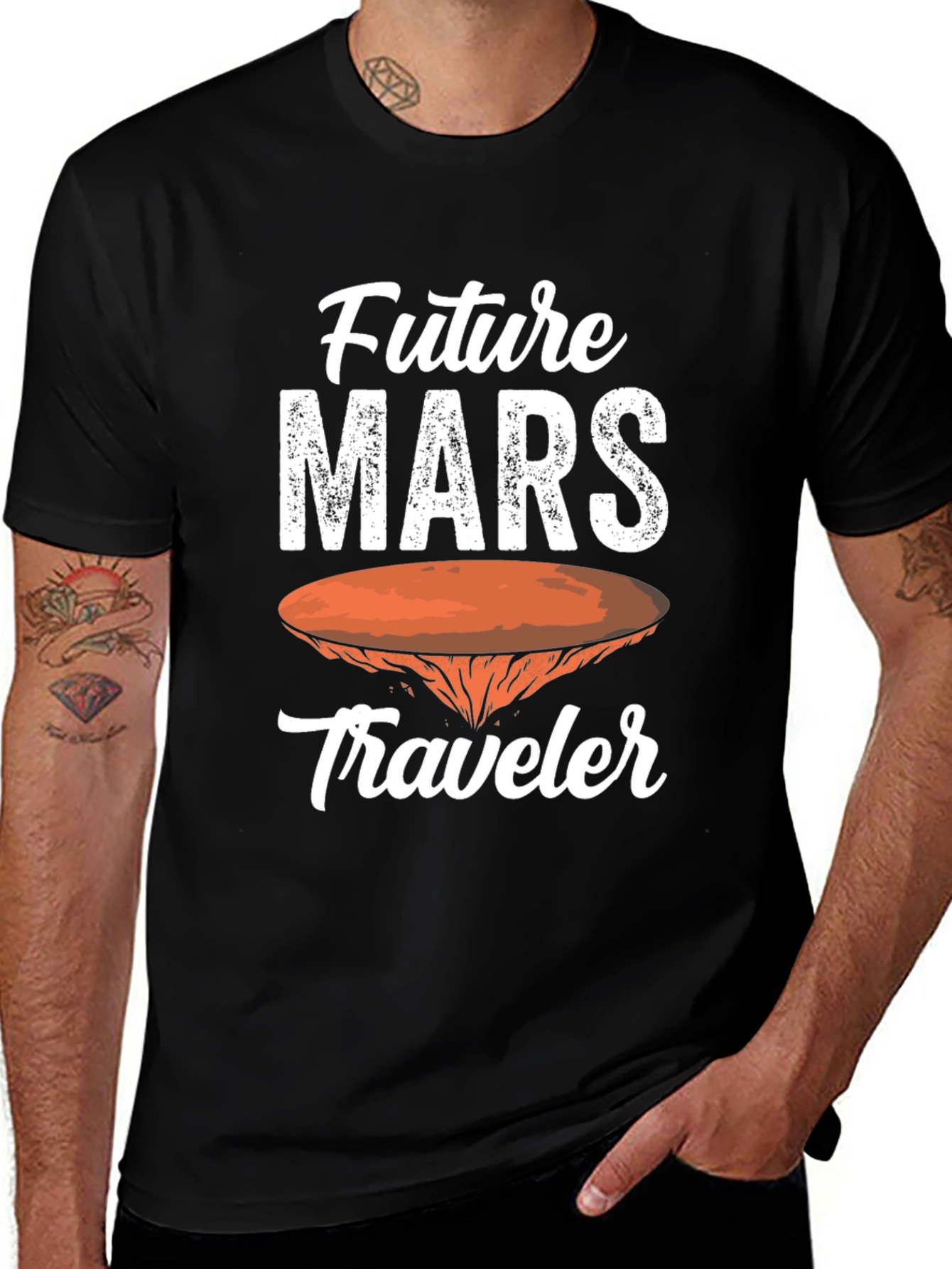 Future Mars Traveler Graphic T-Shirt