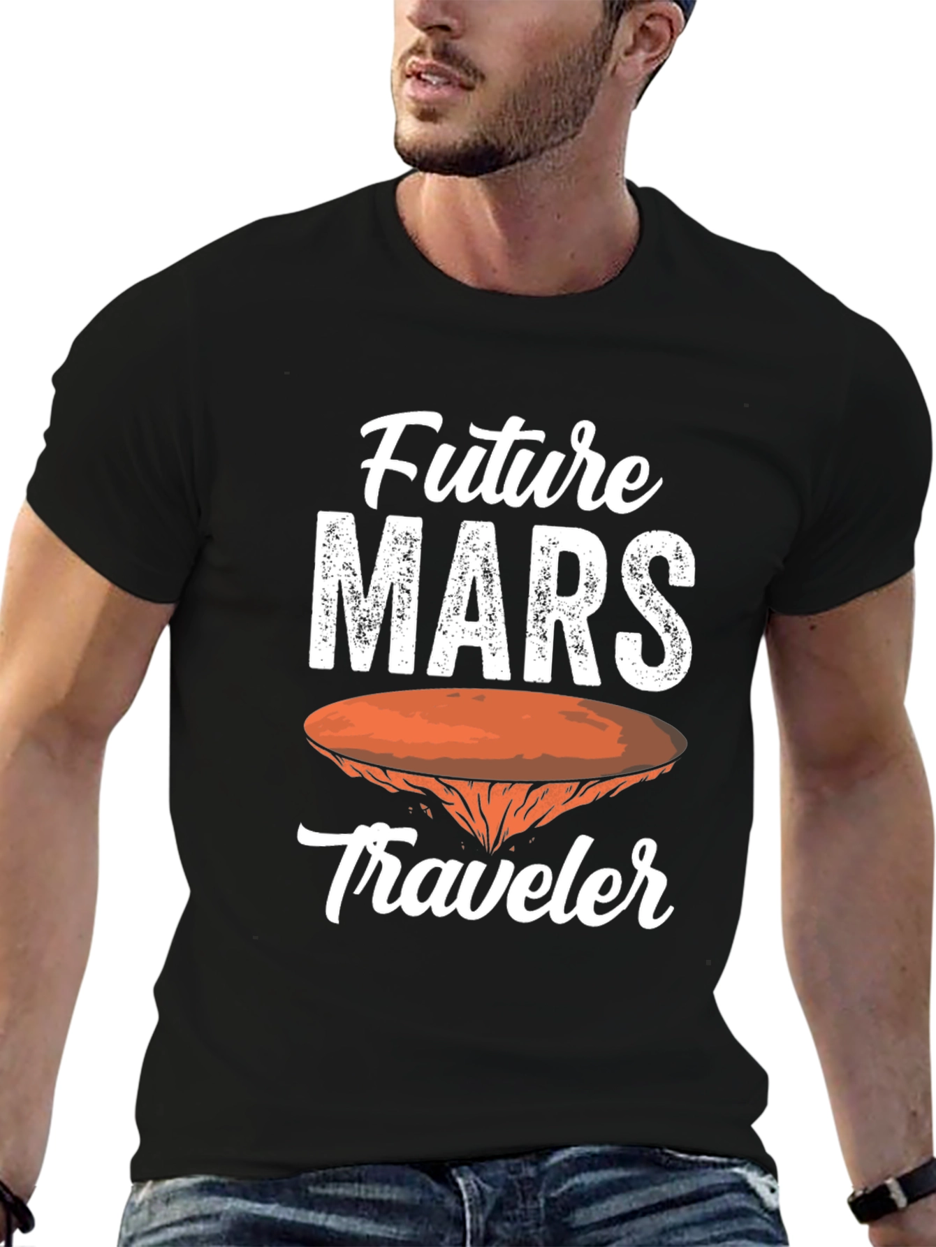 Future Mars Traveler Graphic T-Shirt