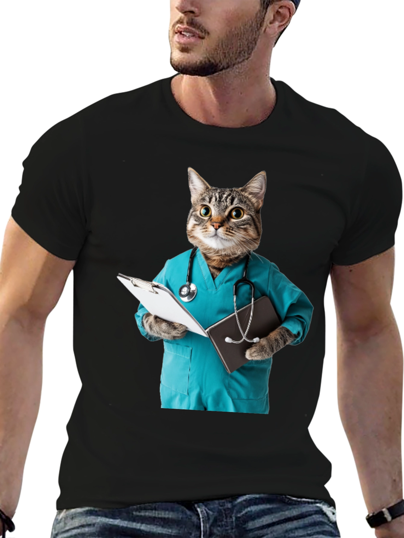 Cat Doctor Graphic T-Shirt - Unisex
